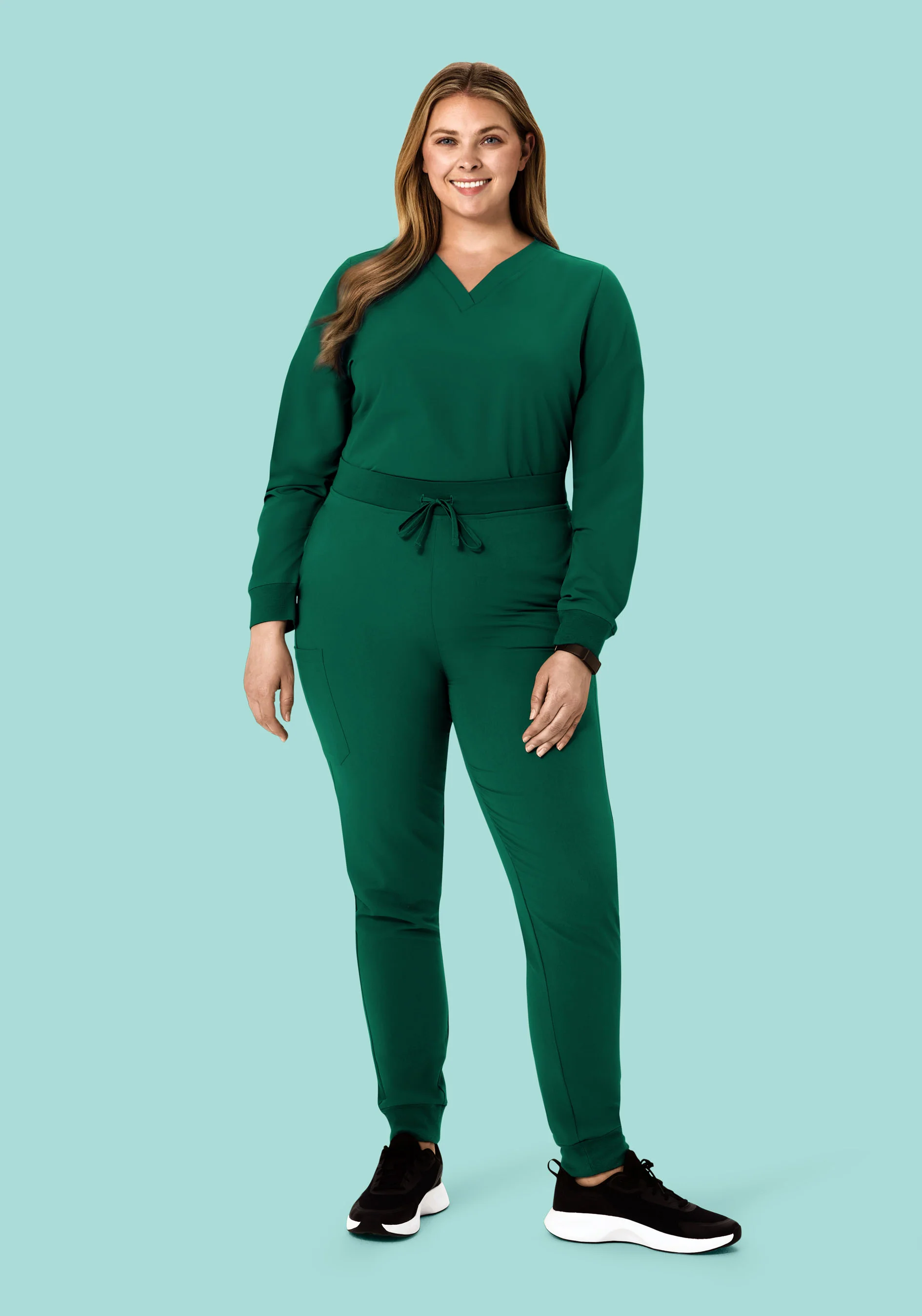 Long Sleeve 6 Pocket Top Hunter Green - Image 7