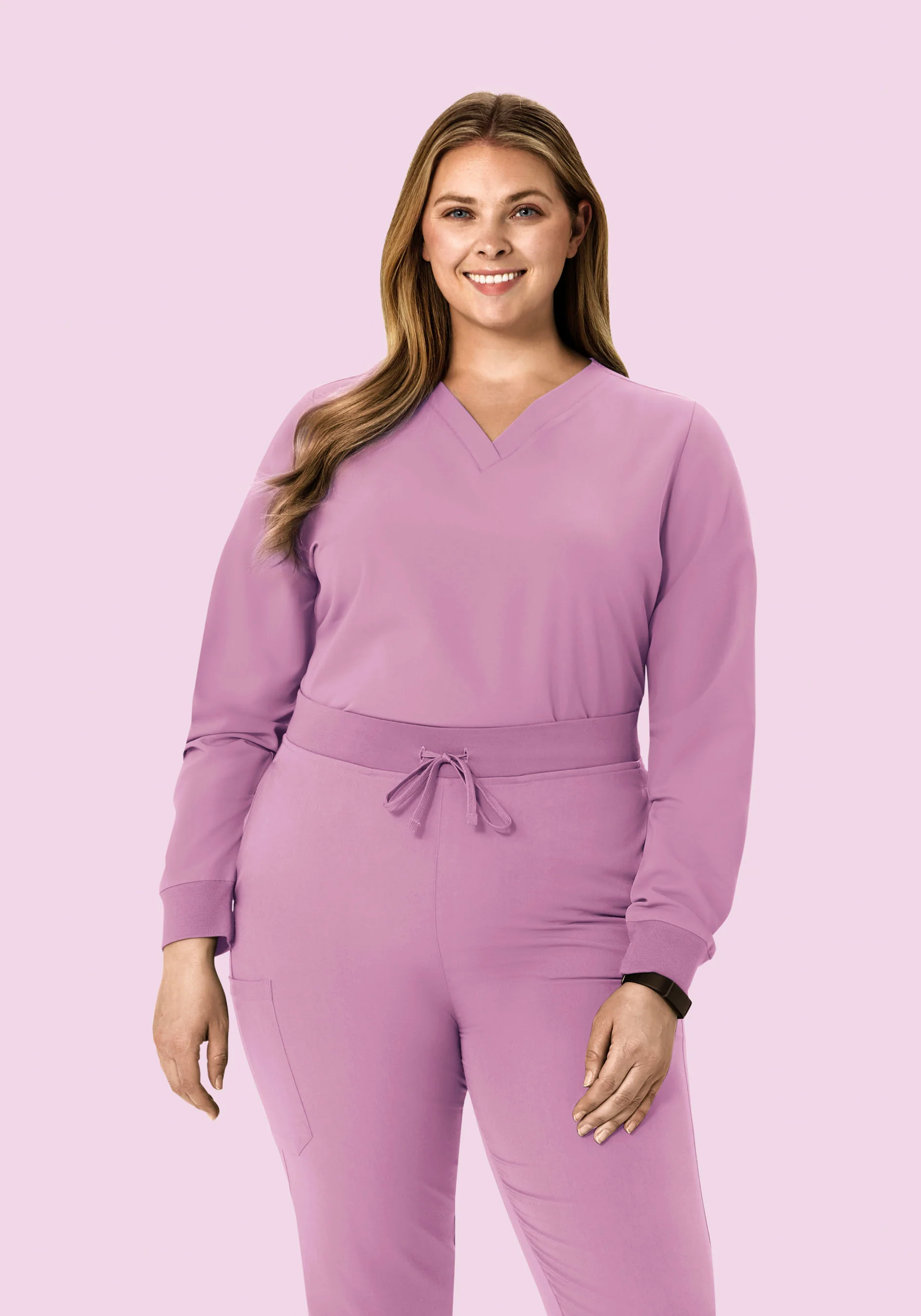 Long Sleeve 6 Pocket Top Lilac - Image 6