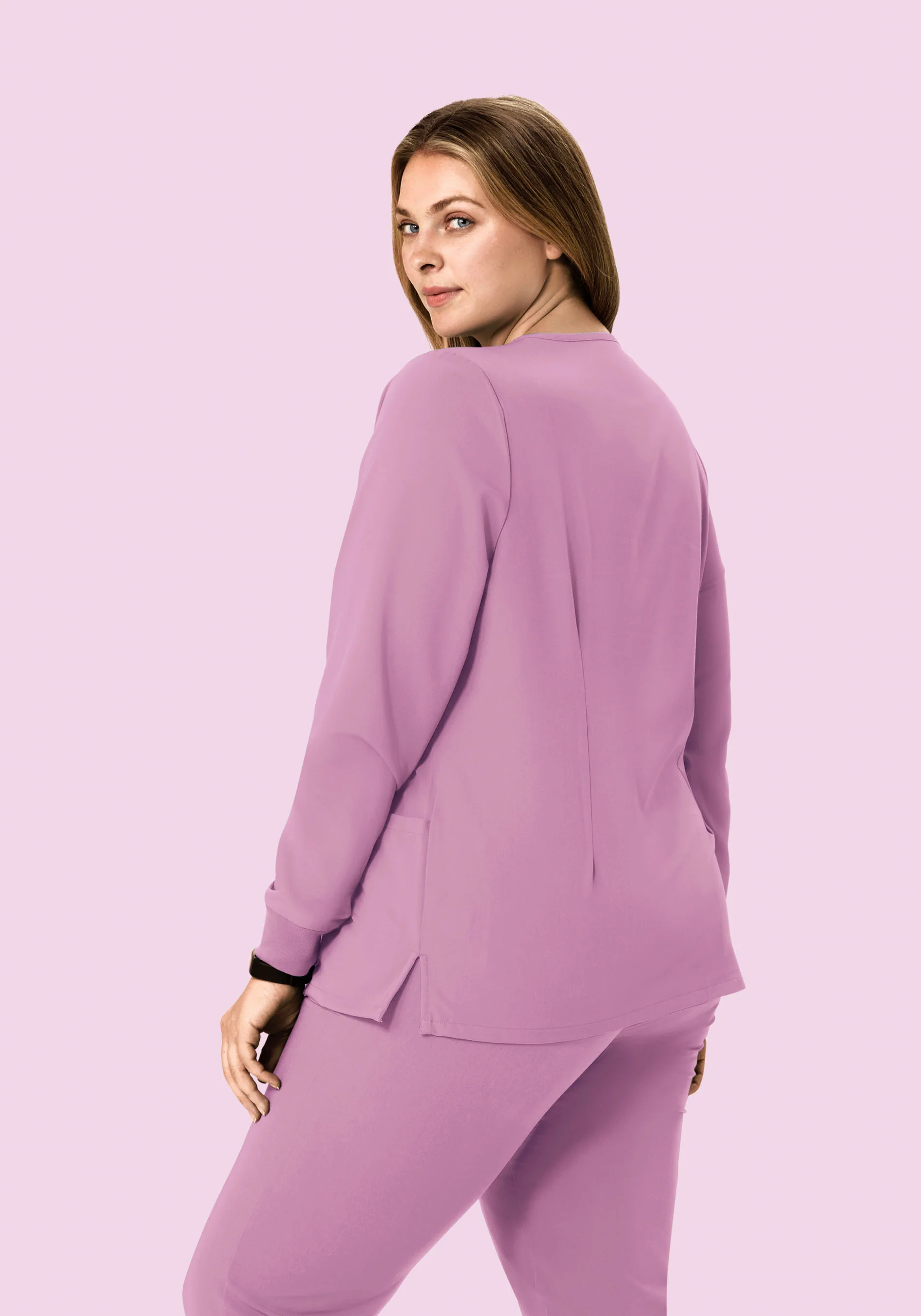 Long Sleeve 6 Pocket Top Lilac - Image 8