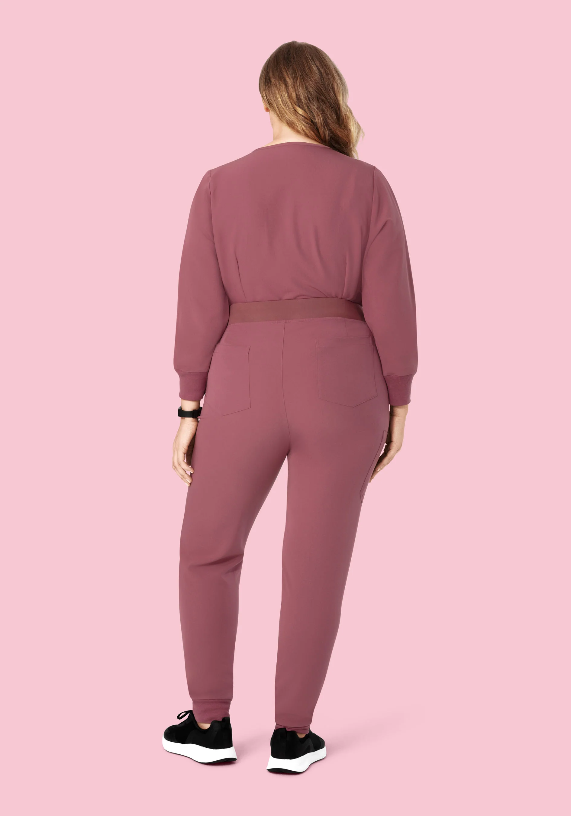Long Sleeve 6 Pocket Top Mauve - Image 12