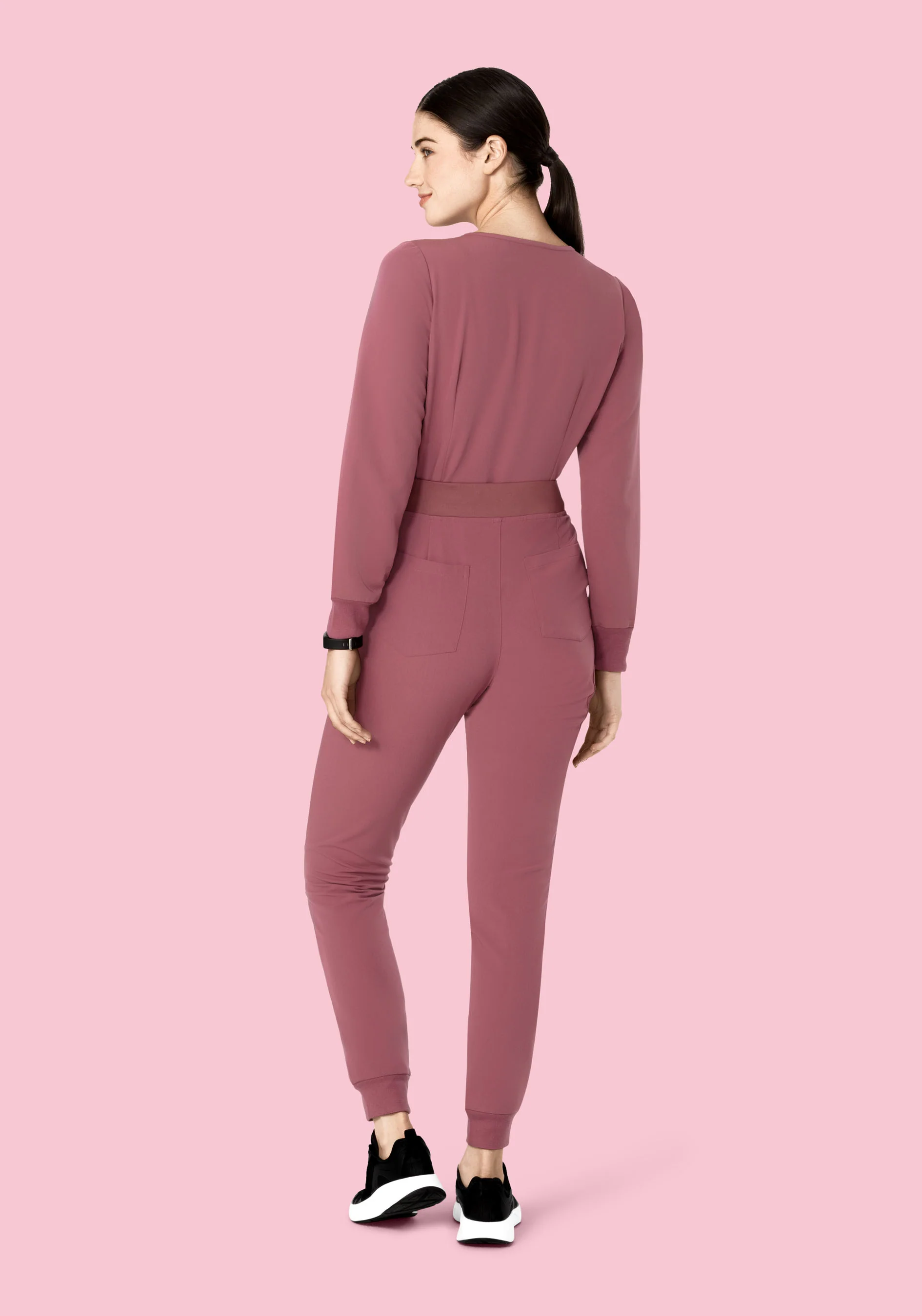 Long Sleeve 6 Pocket Top Mauve - Image 6