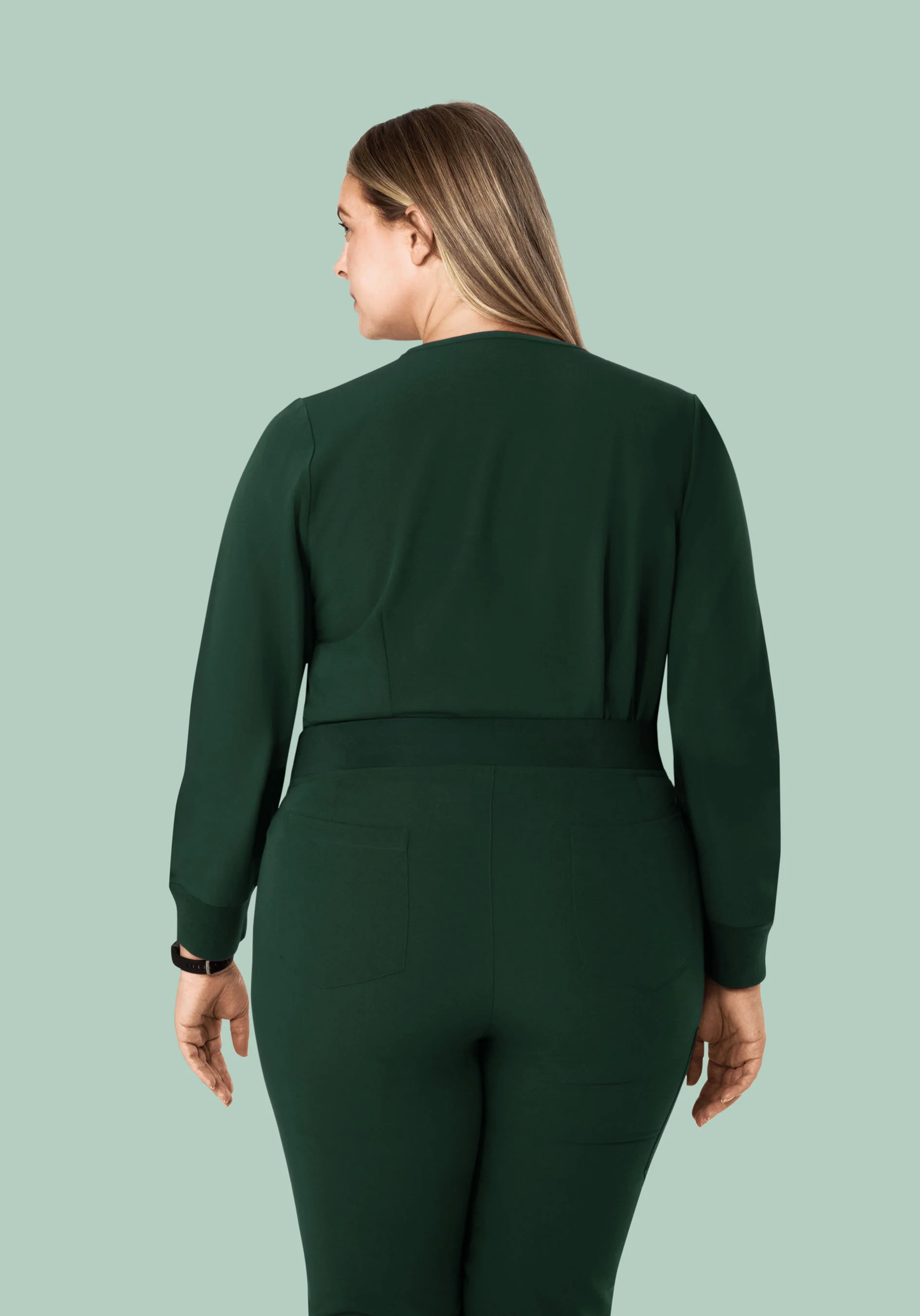 Long Sleeve 6 Pocket Top Midnight Green - Image 10