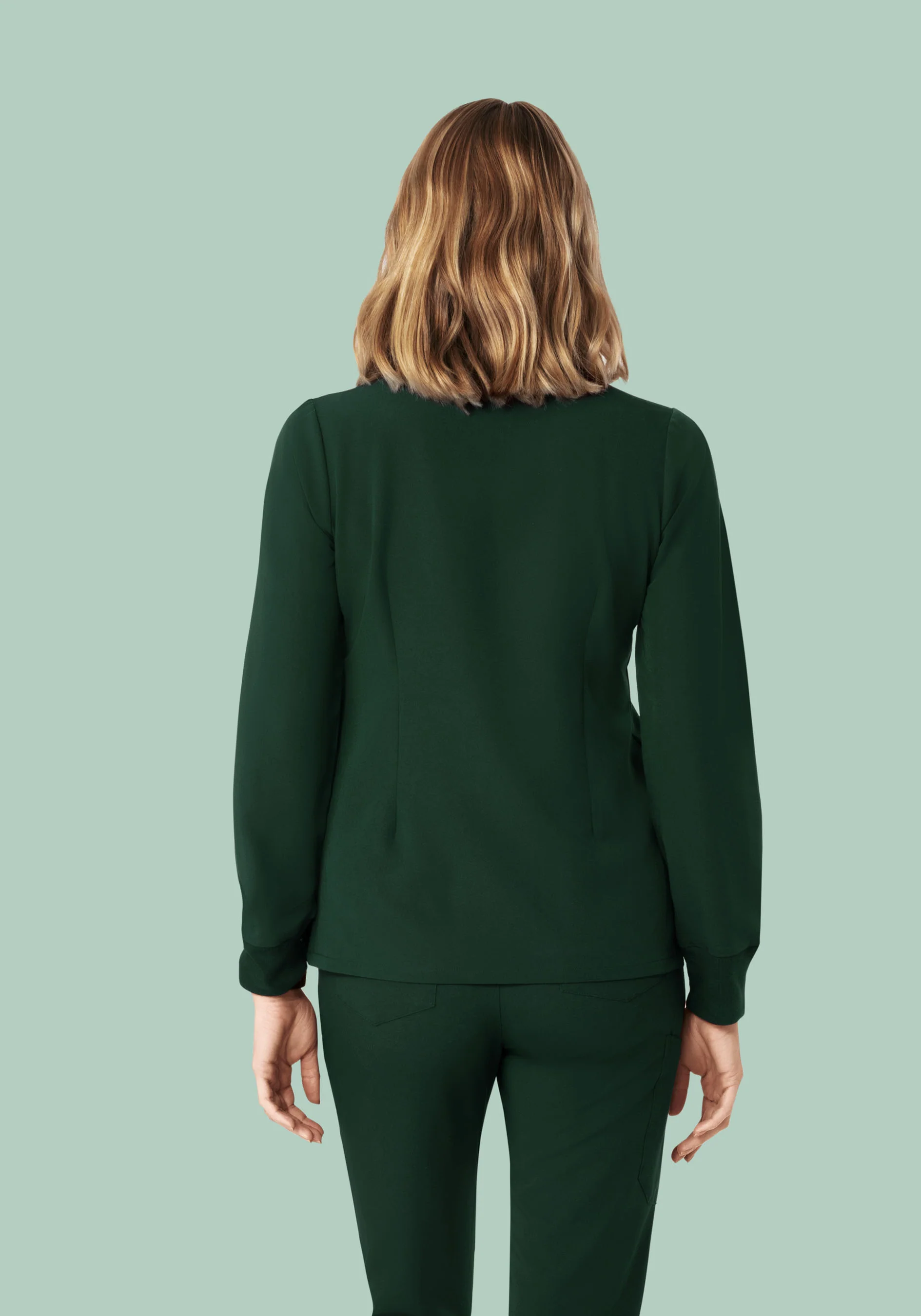 Long Sleeve 6 Pocket Top Midnight Green - Image 4