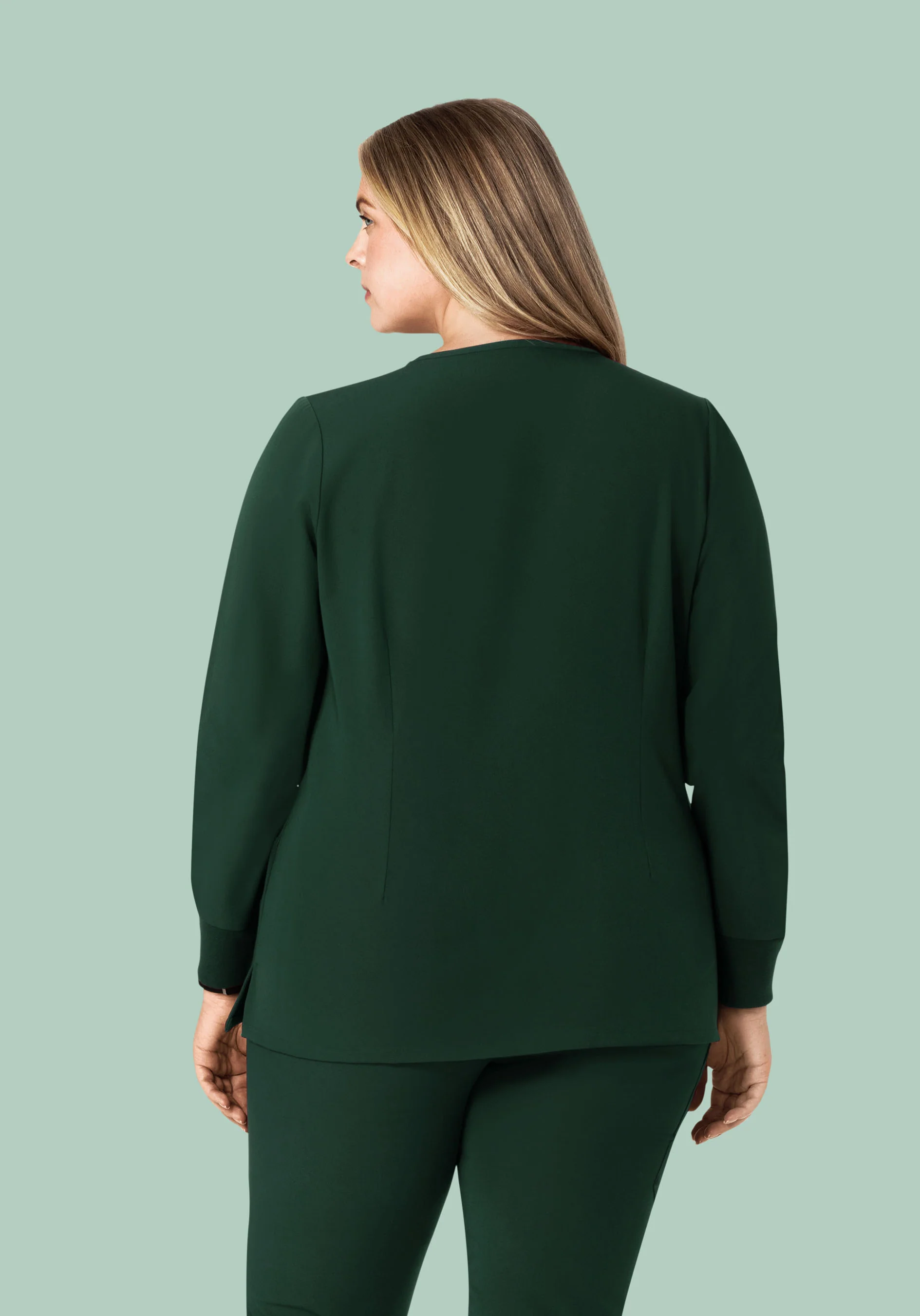 Long Sleeve 6 Pocket Top Midnight Green - Image 9