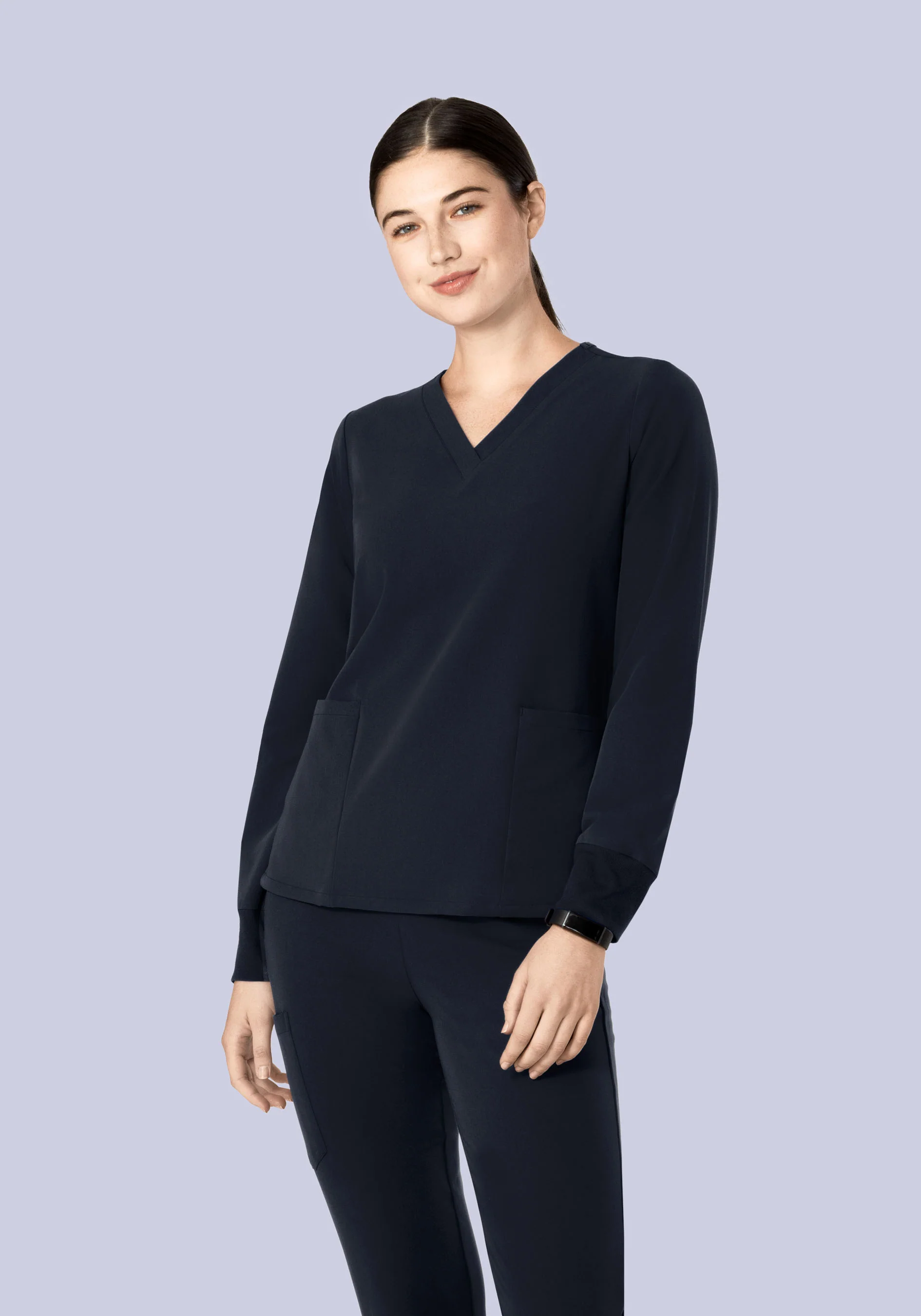 Long Sleeve 6 Pocket Top Midnight Navy - Image 3