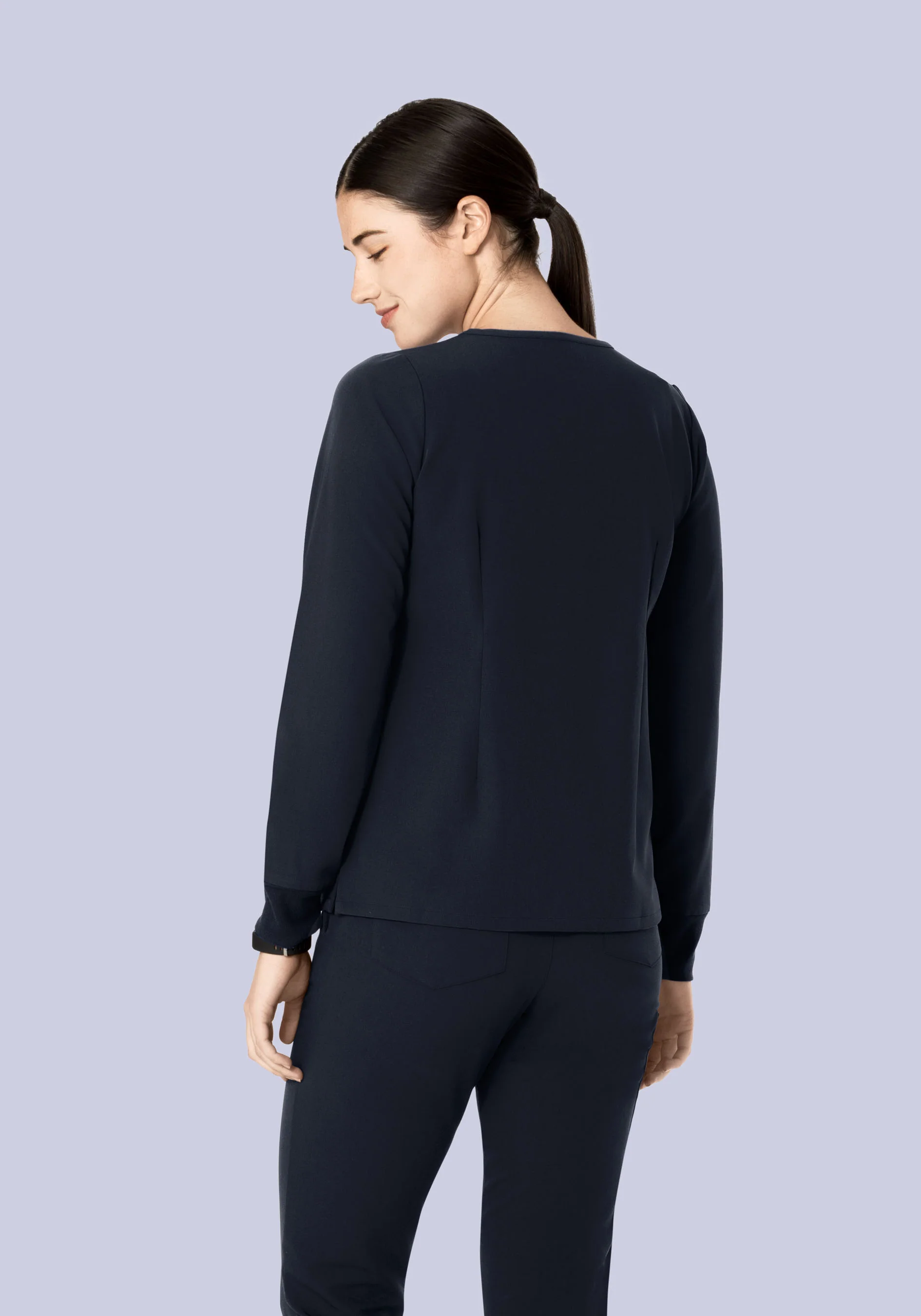 Long Sleeve 6 Pocket Top Midnight Navy - Image 5