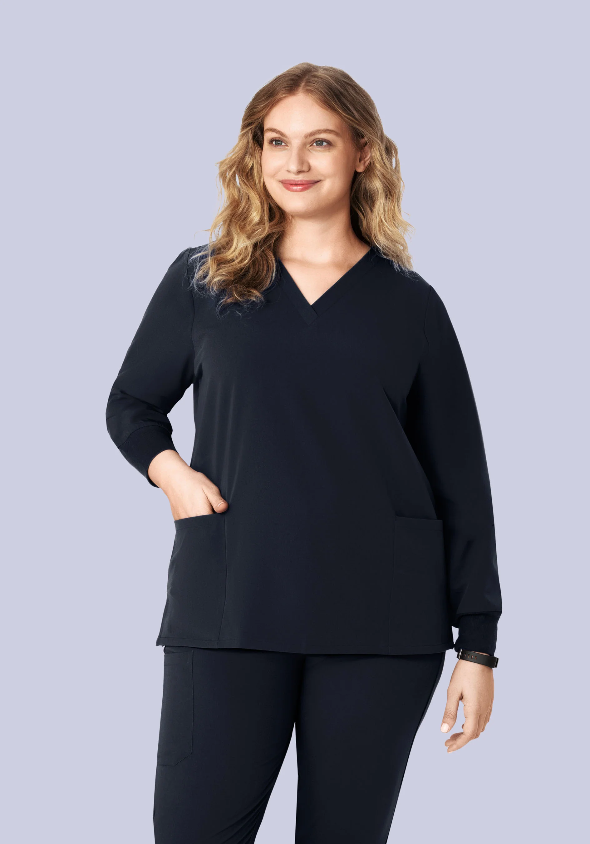 Long Sleeve 6 Pocket Top Midnight Navy - Image 7