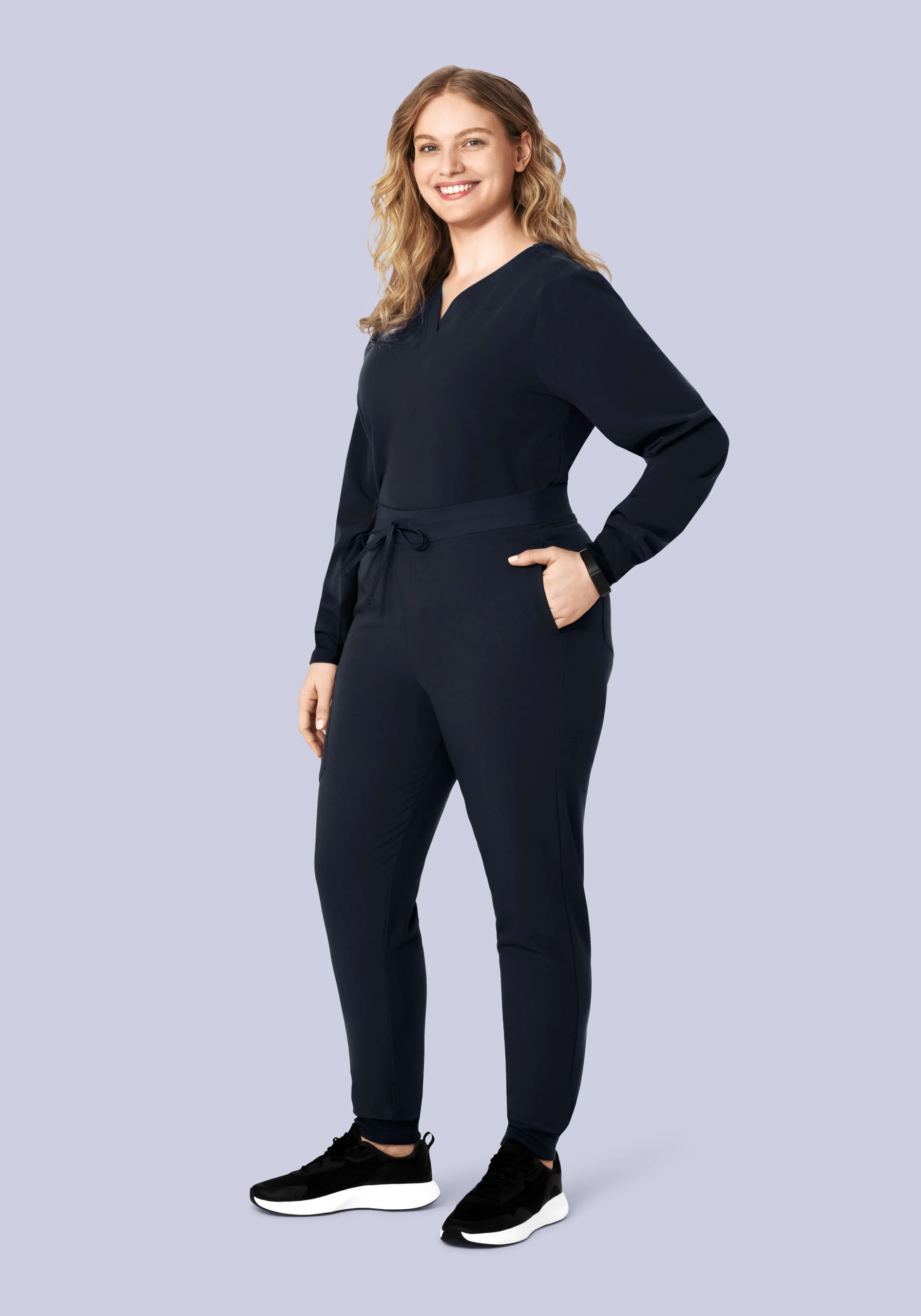 Long Sleeve 6 Pocket Top Midnight Navy - Image 9