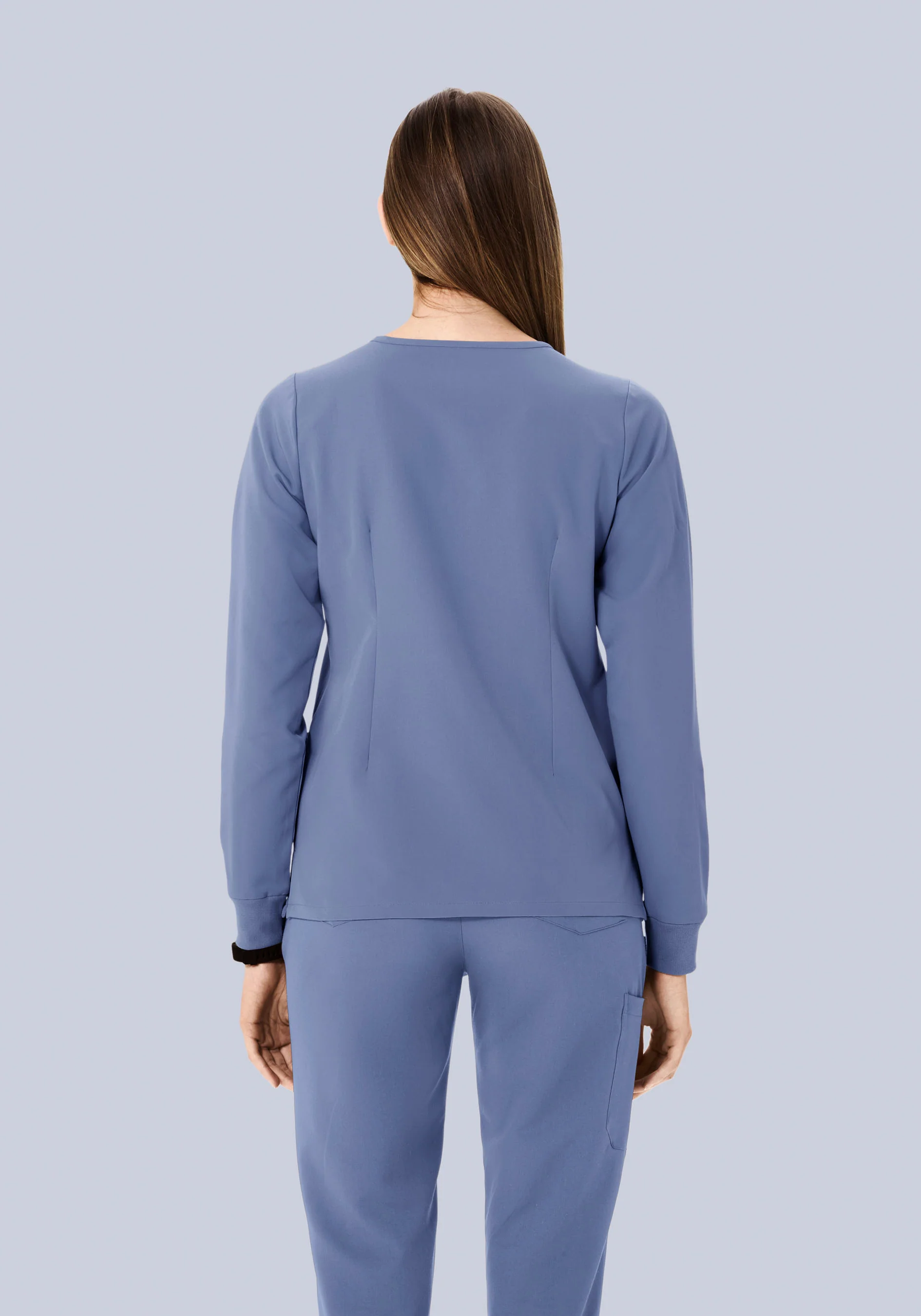 Long Sleeve 6 Pocket Top Periwinkle - Image 5