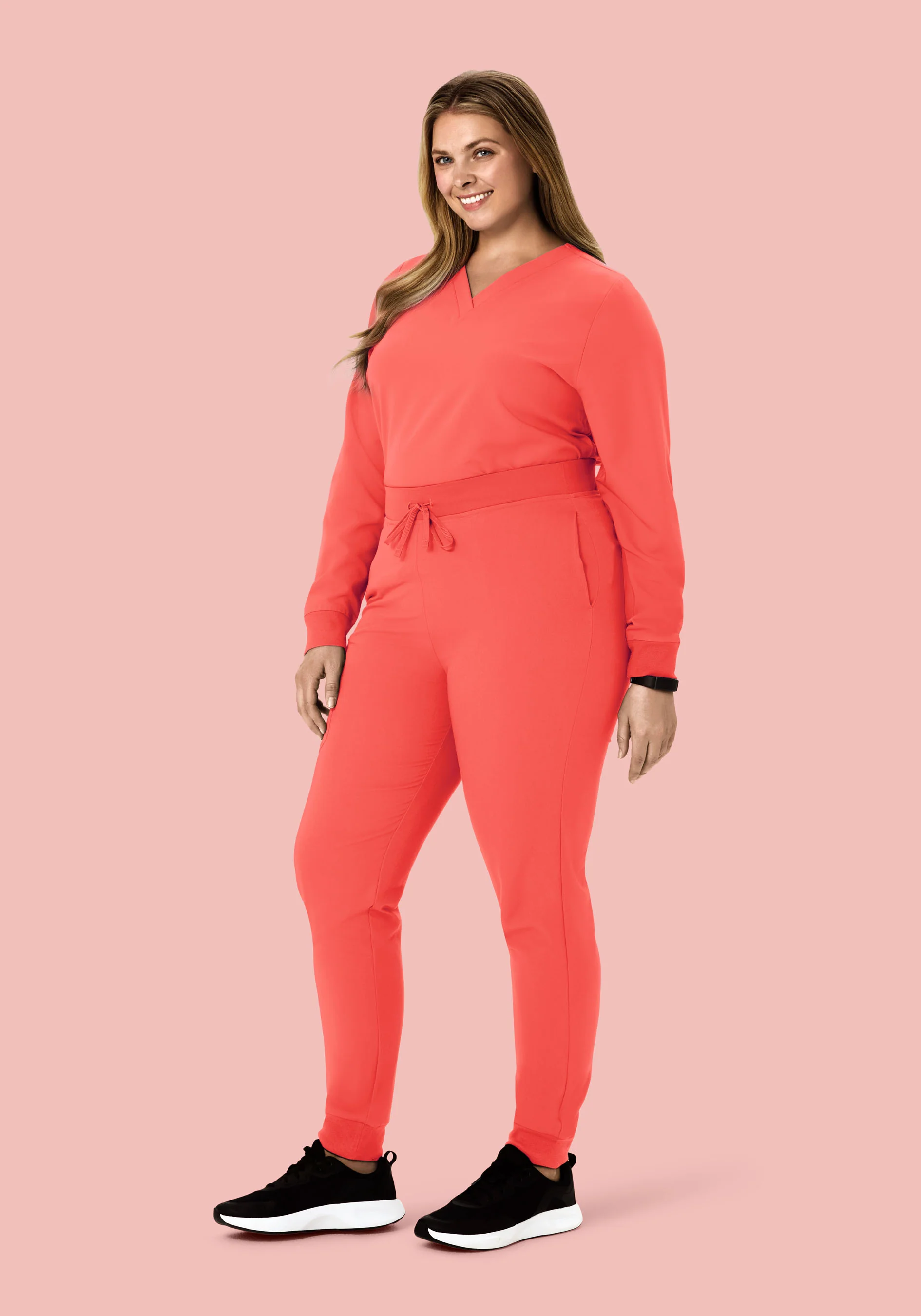 Long Sleeve 6 Pocket Top Sunkissed Coral - Image 8