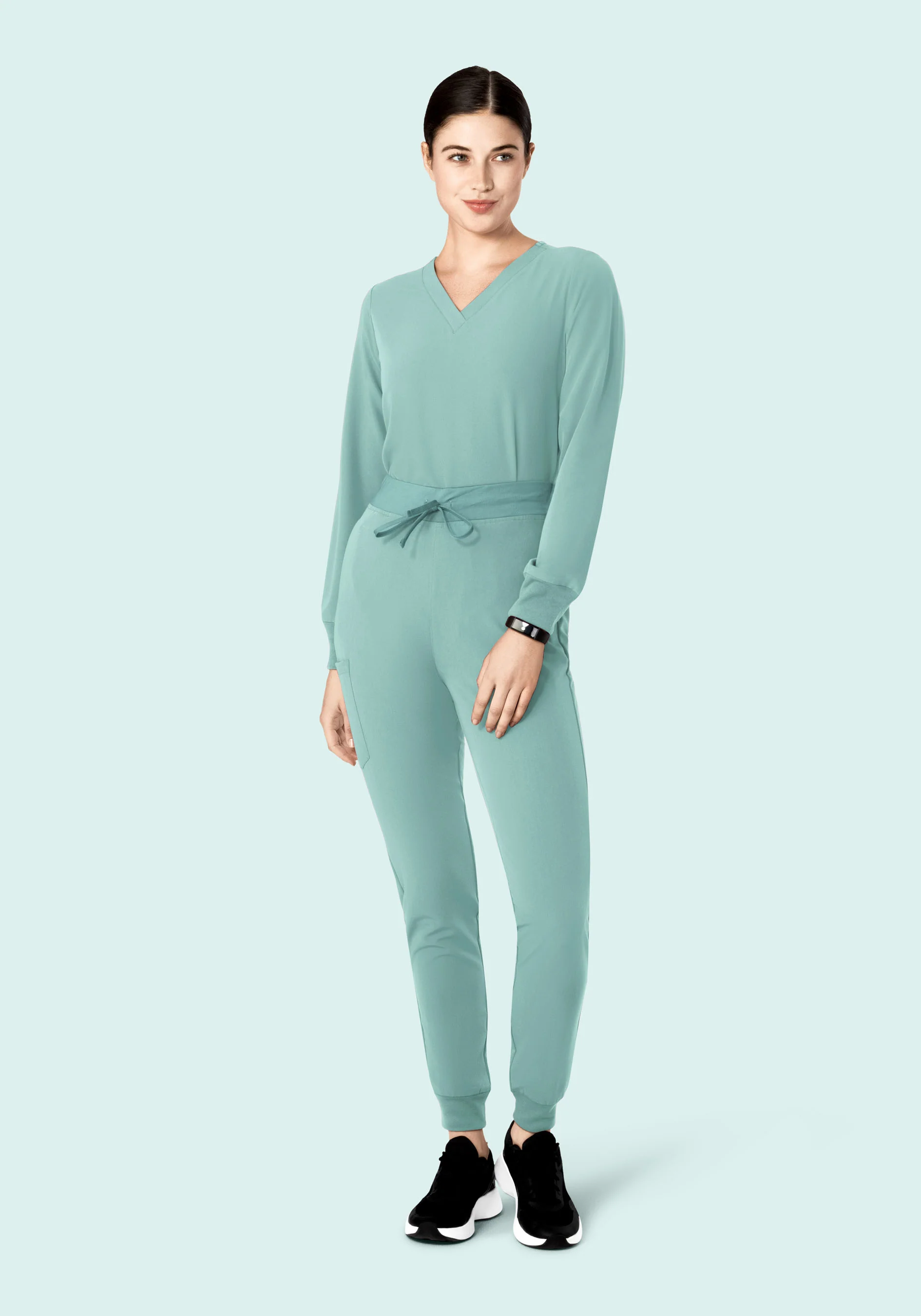 Long Sleeve 6 Pocket Top Tourmaline - Image 4