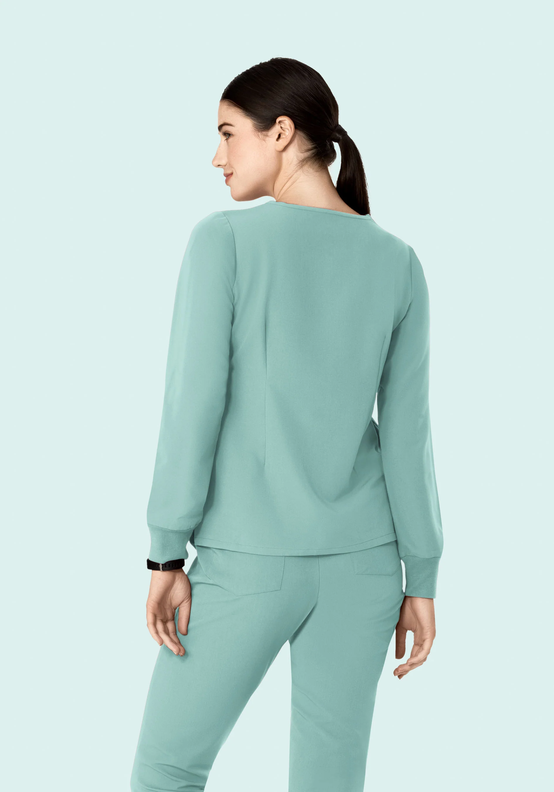 Long Sleeve 6 Pocket Top Tourmaline - Image 5