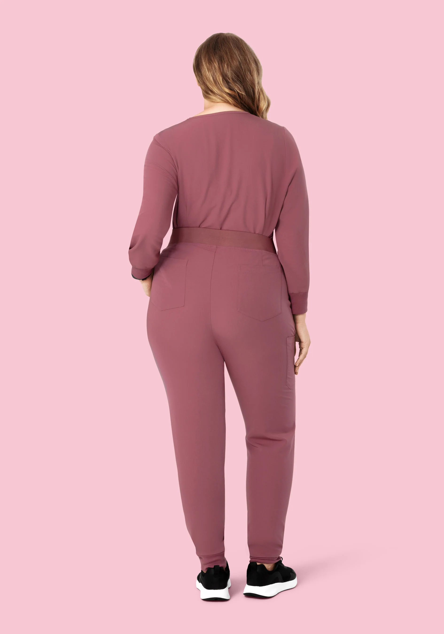 Long Sleeve Notch Neck Top Mauve - Image 12