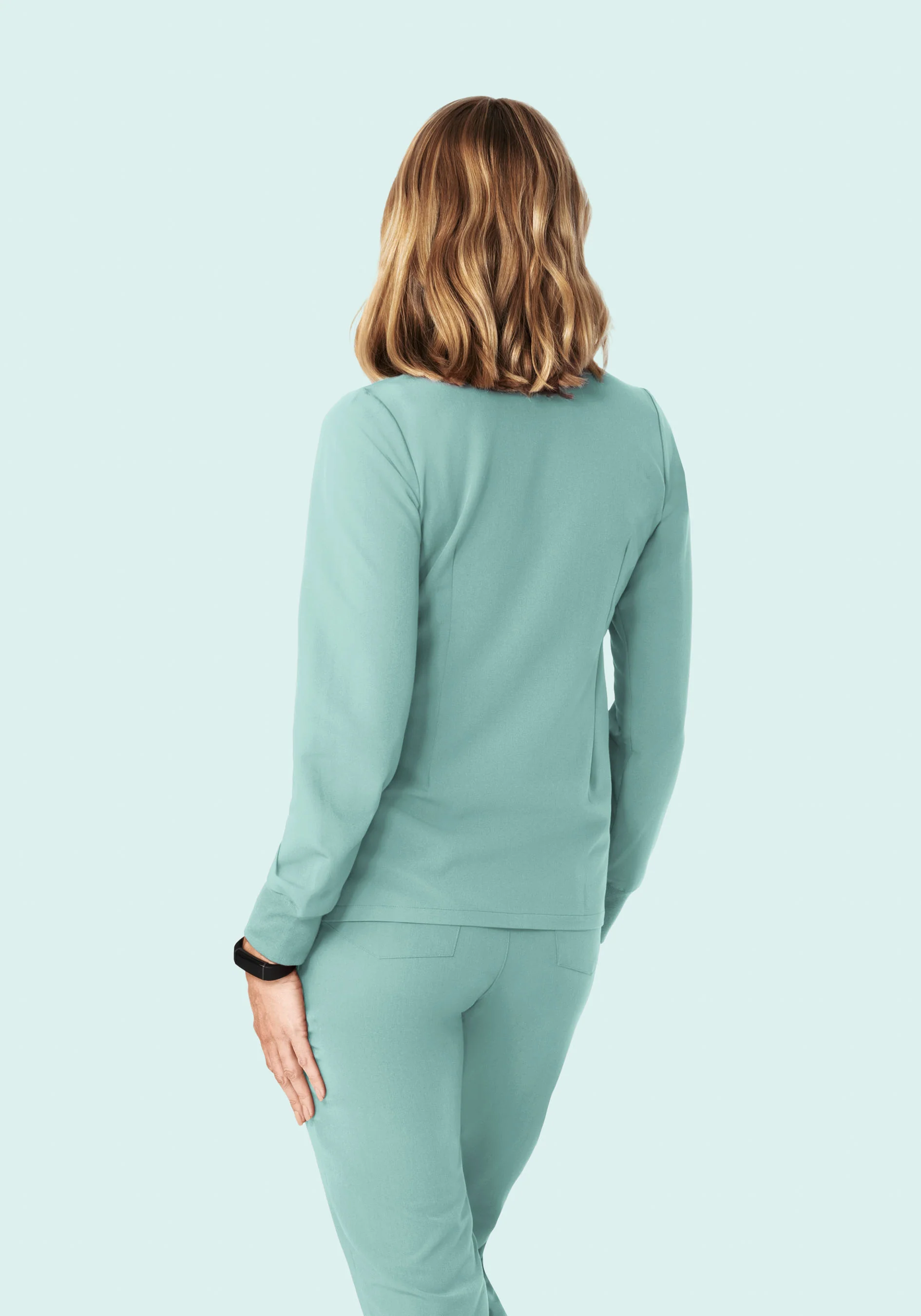 Long Sleeve Notch Neck Top Tourmaline - Image 4