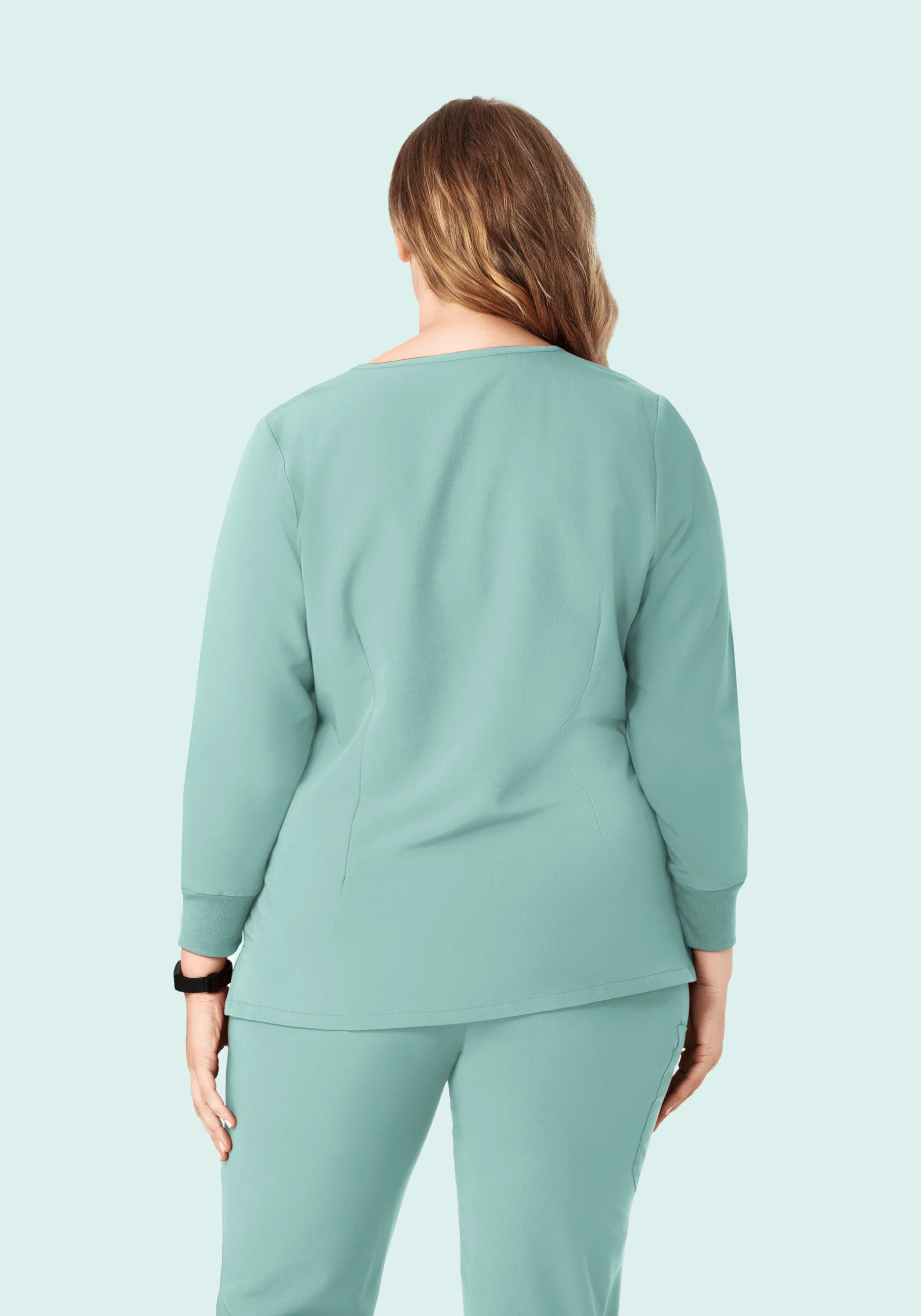 Long Sleeve Notch Neck Top Tourmaline - Image 8