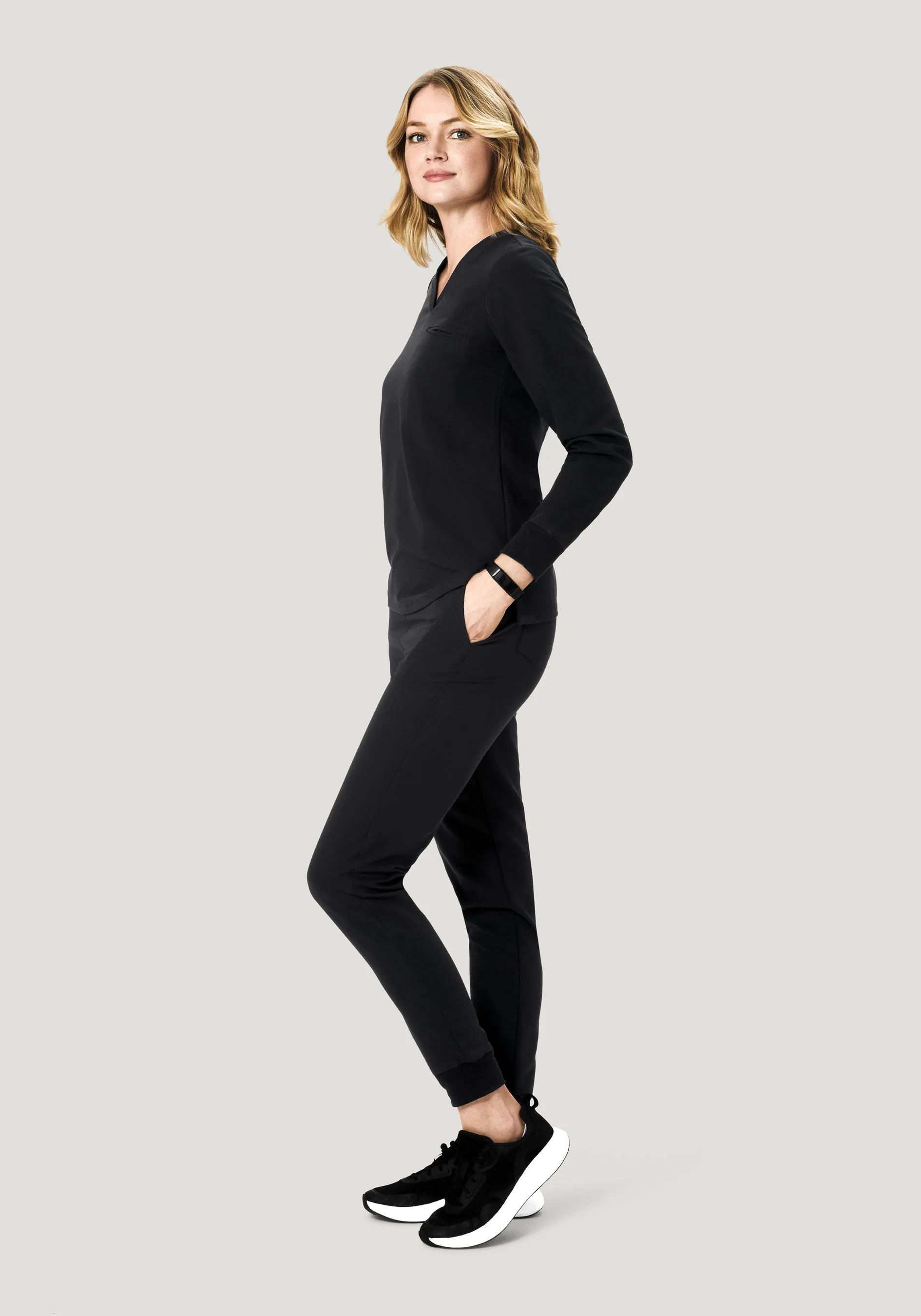 Long Sleeve One Pocket Top Black - Image 3