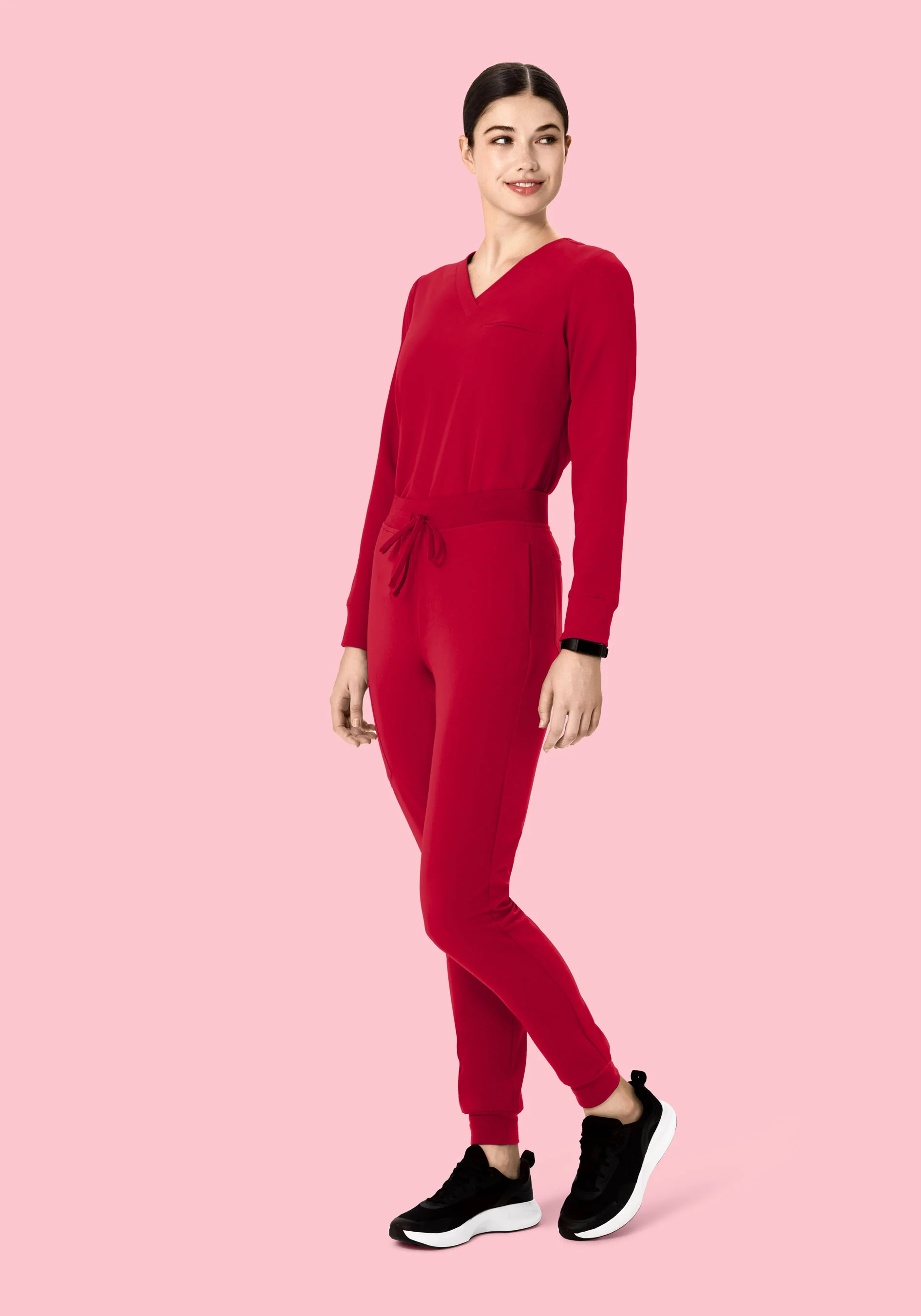 Long Sleeve One Pocket Top Crimson - Image 3