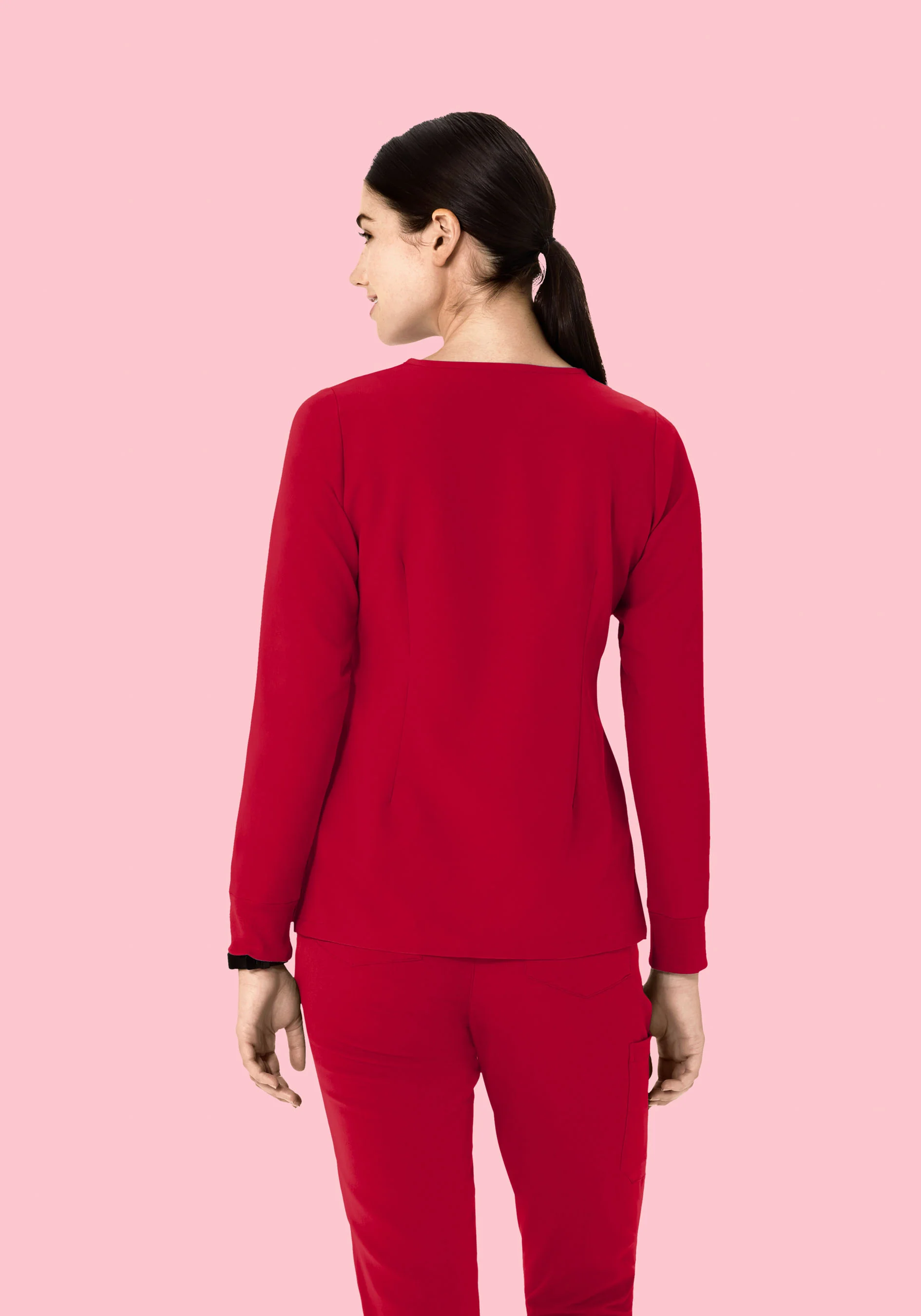 Long Sleeve One Pocket Top Crimson - Image 4