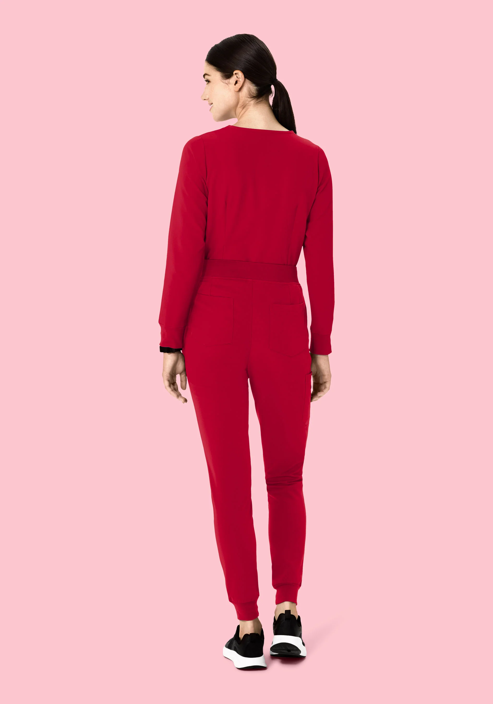 Long Sleeve One Pocket Top Crimson - Image 5