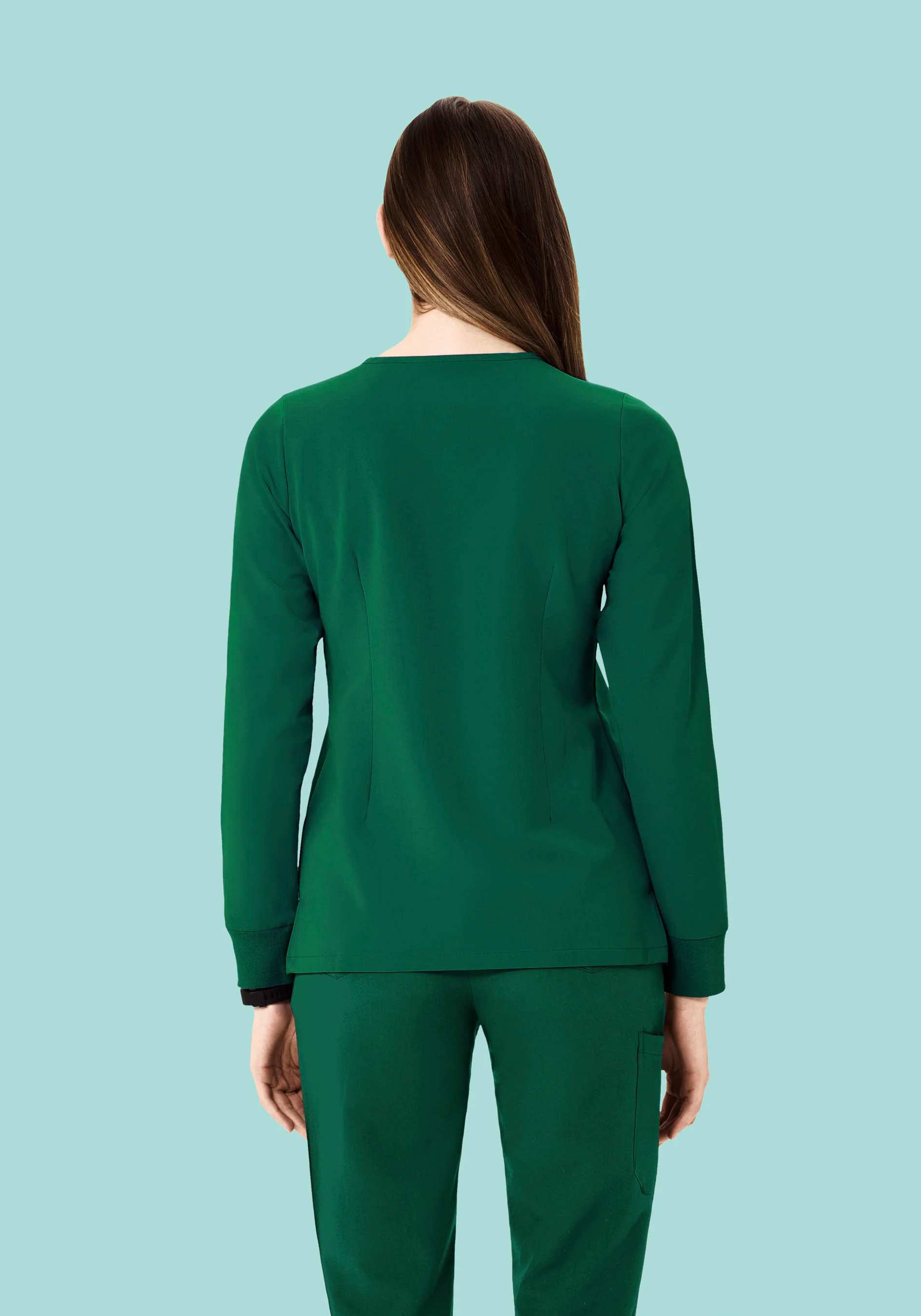 Long Sleeve One Pocket Top Hunter Green - Image 4