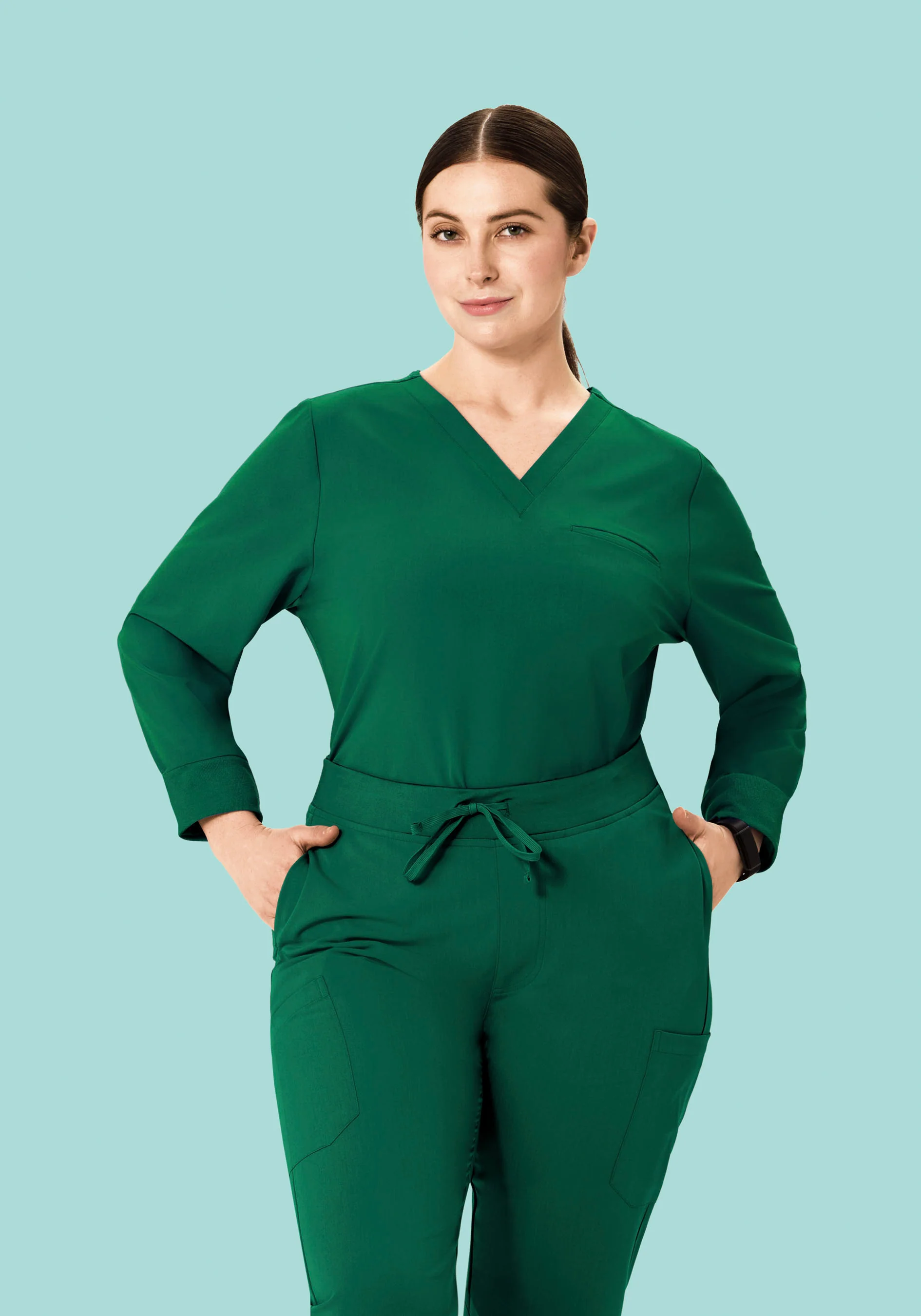 Long Sleeve One Pocket Top Hunter Green - Image 6