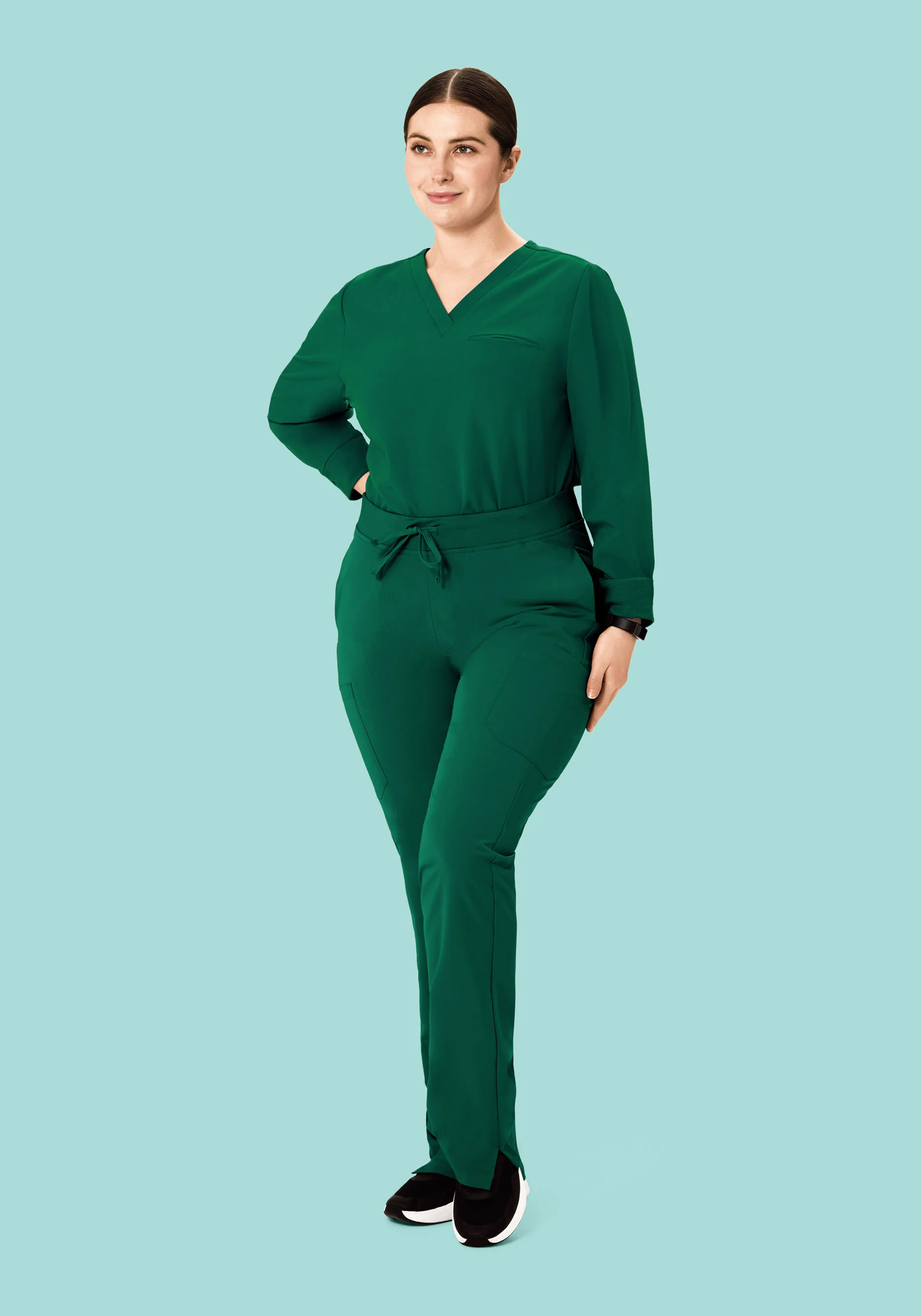 Long Sleeve One Pocket Top Hunter Green - Image 7