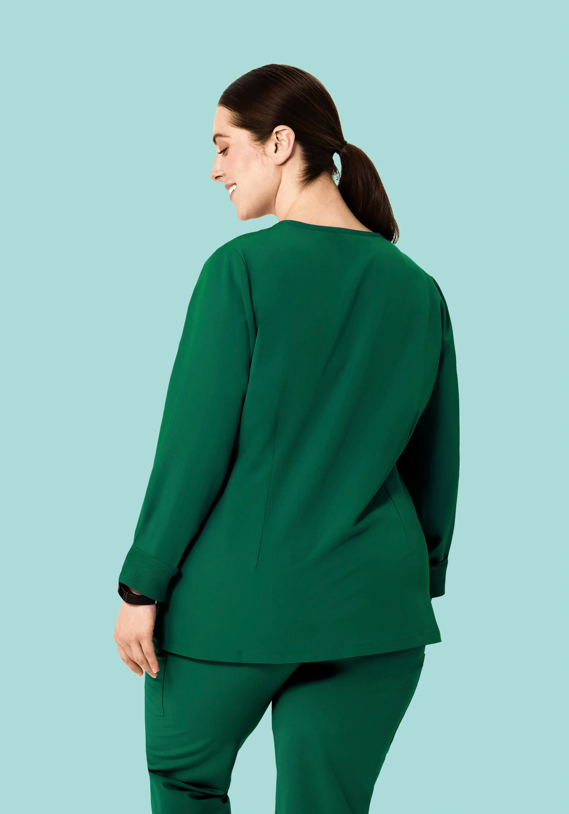 Long Sleeve One Pocket Top Hunter Green - Image 8
