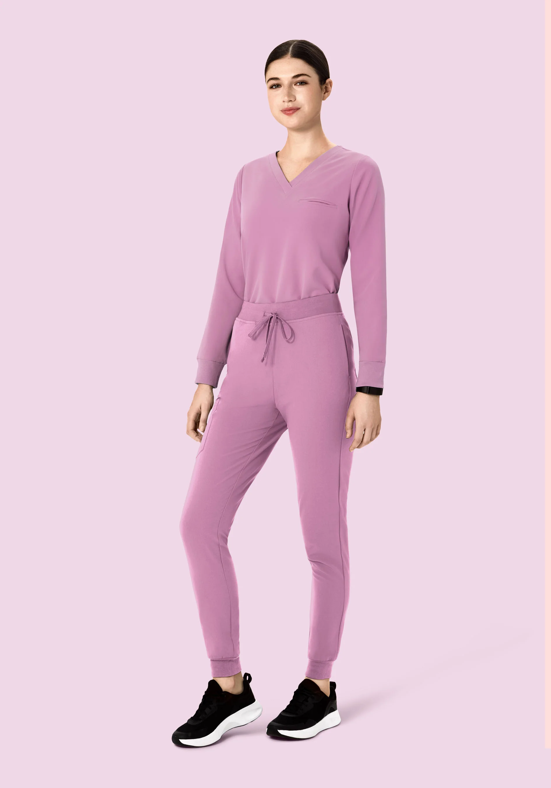 Long Sleeve One Pocket Top Lilac - Image 3