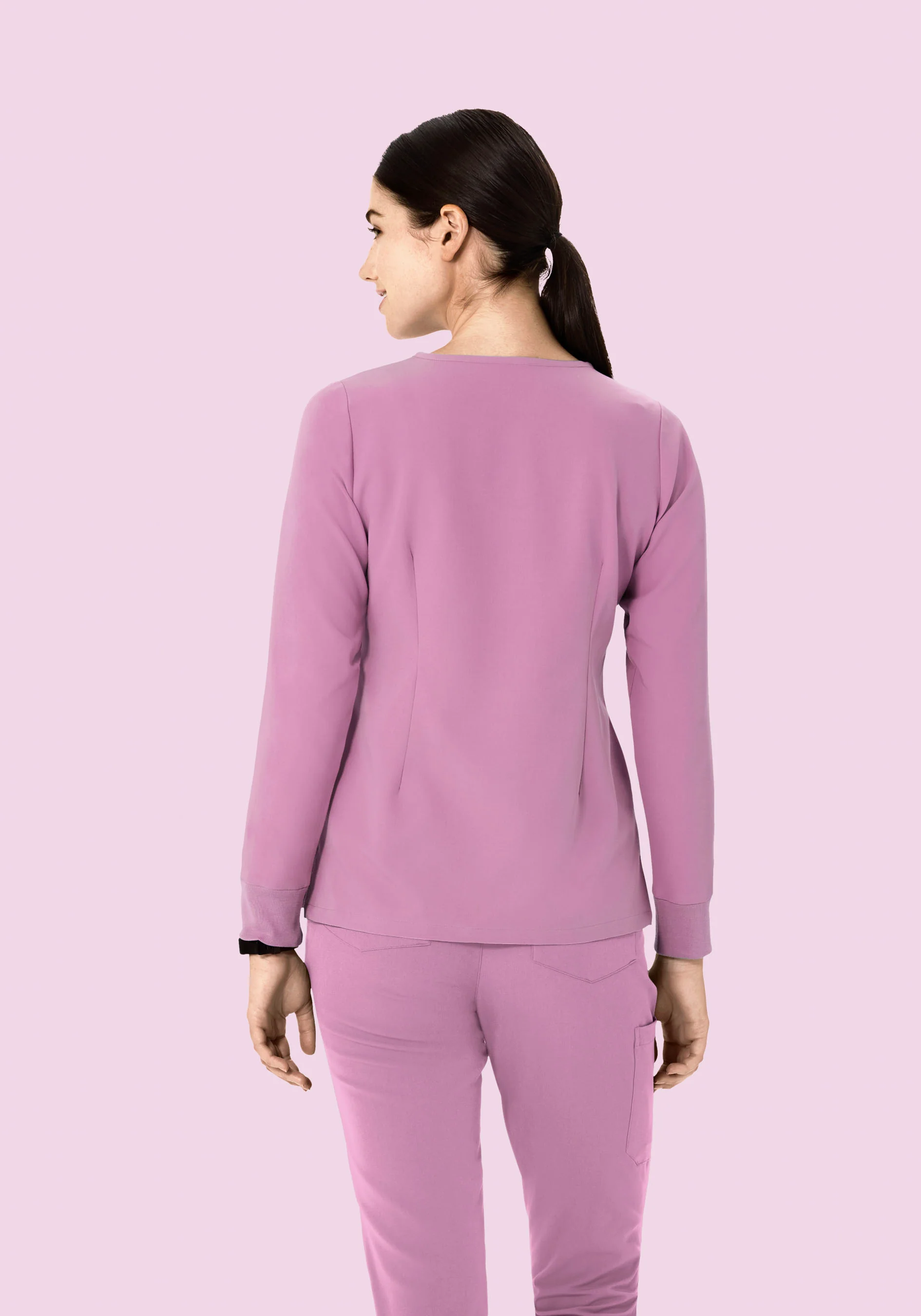 Long Sleeve One Pocket Top Lilac - Image 4
