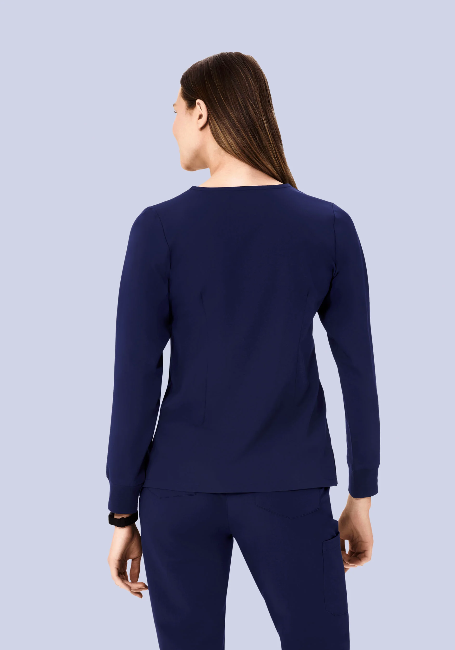 Long Sleeve One Pocket Top Navy - Image 4
