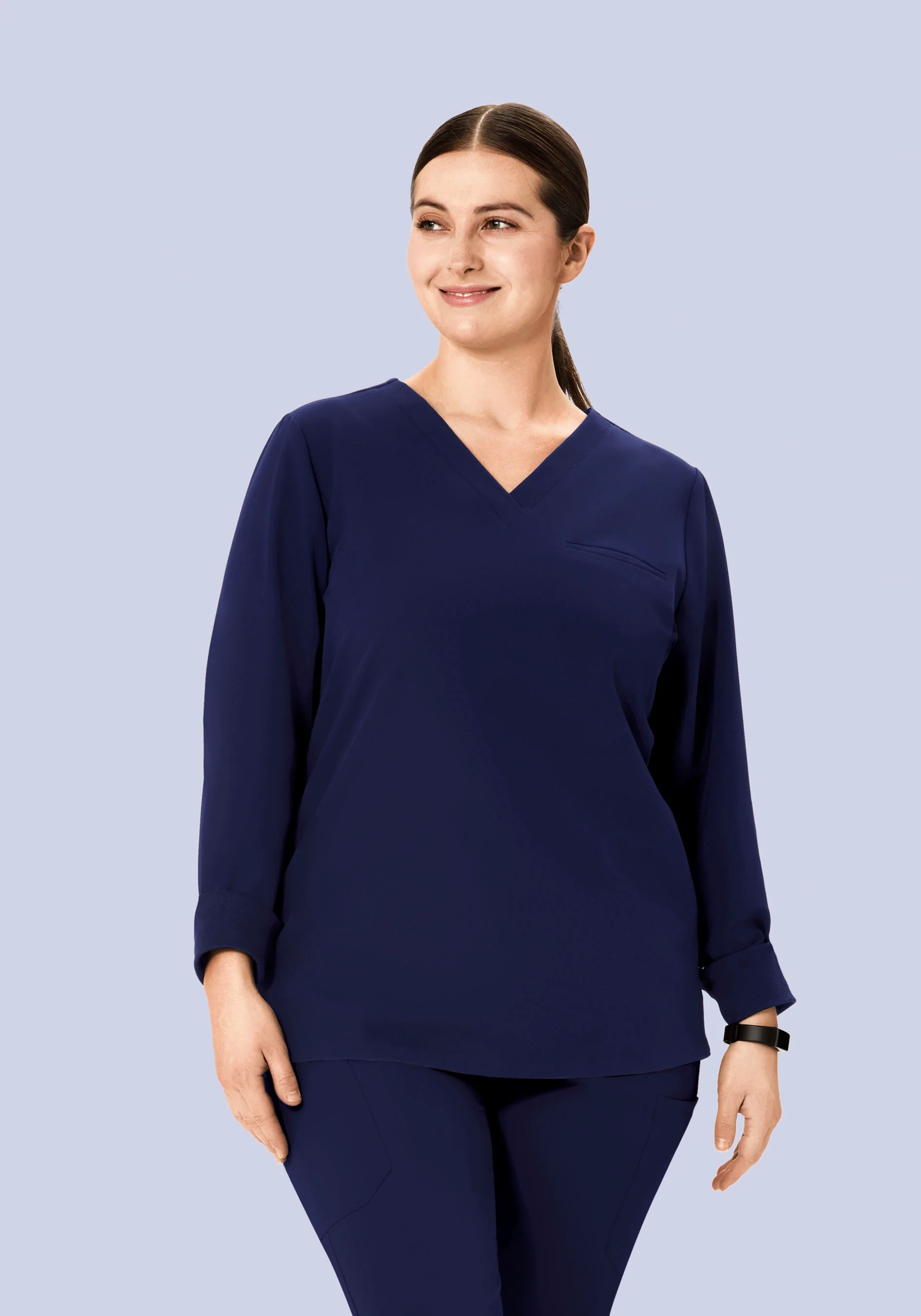 Long Sleeve One Pocket Top Navy - Image 5