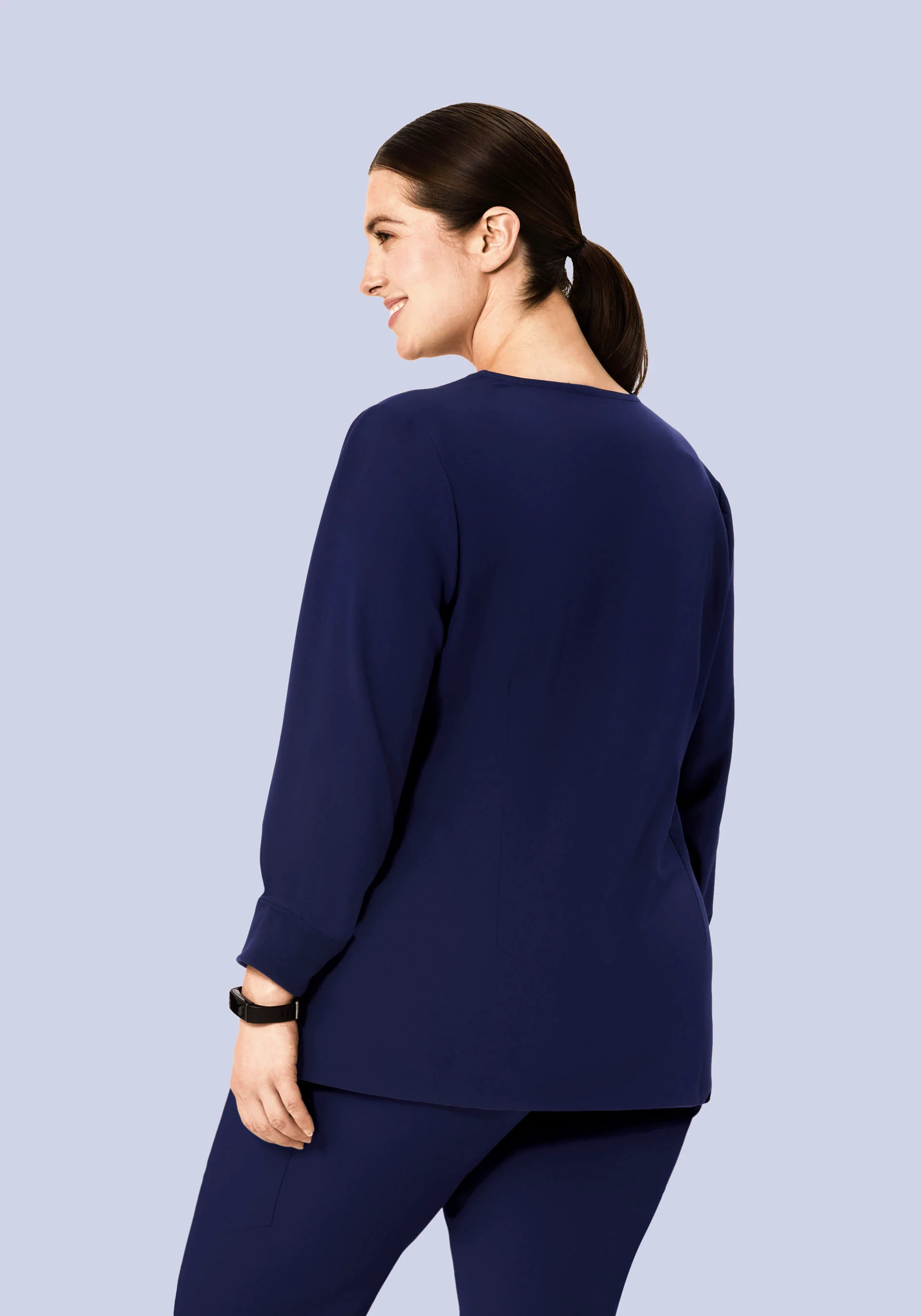 Long Sleeve One Pocket Top Navy - Image 8