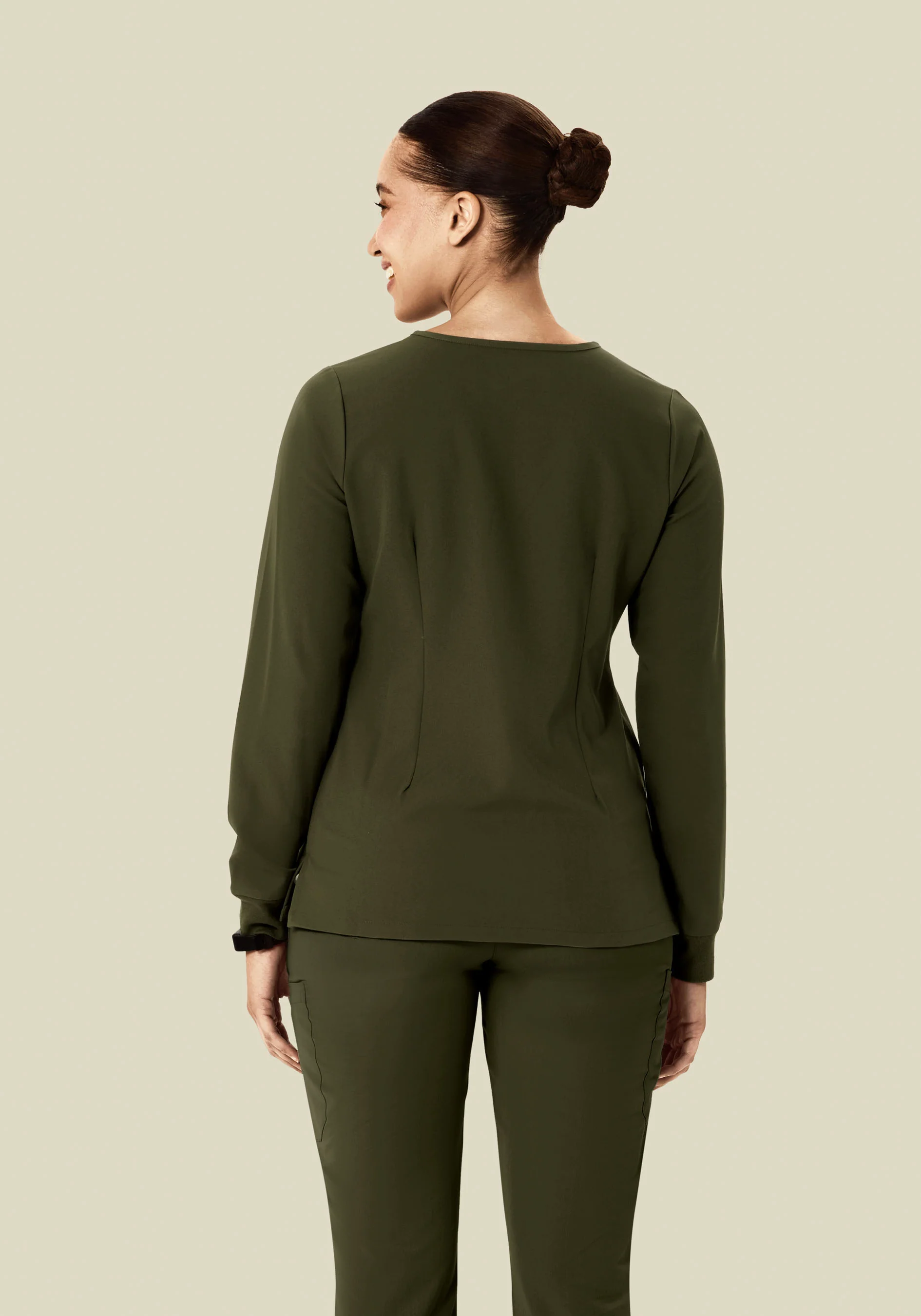 Long Sleeve One Pocket Top Olive - Image 3