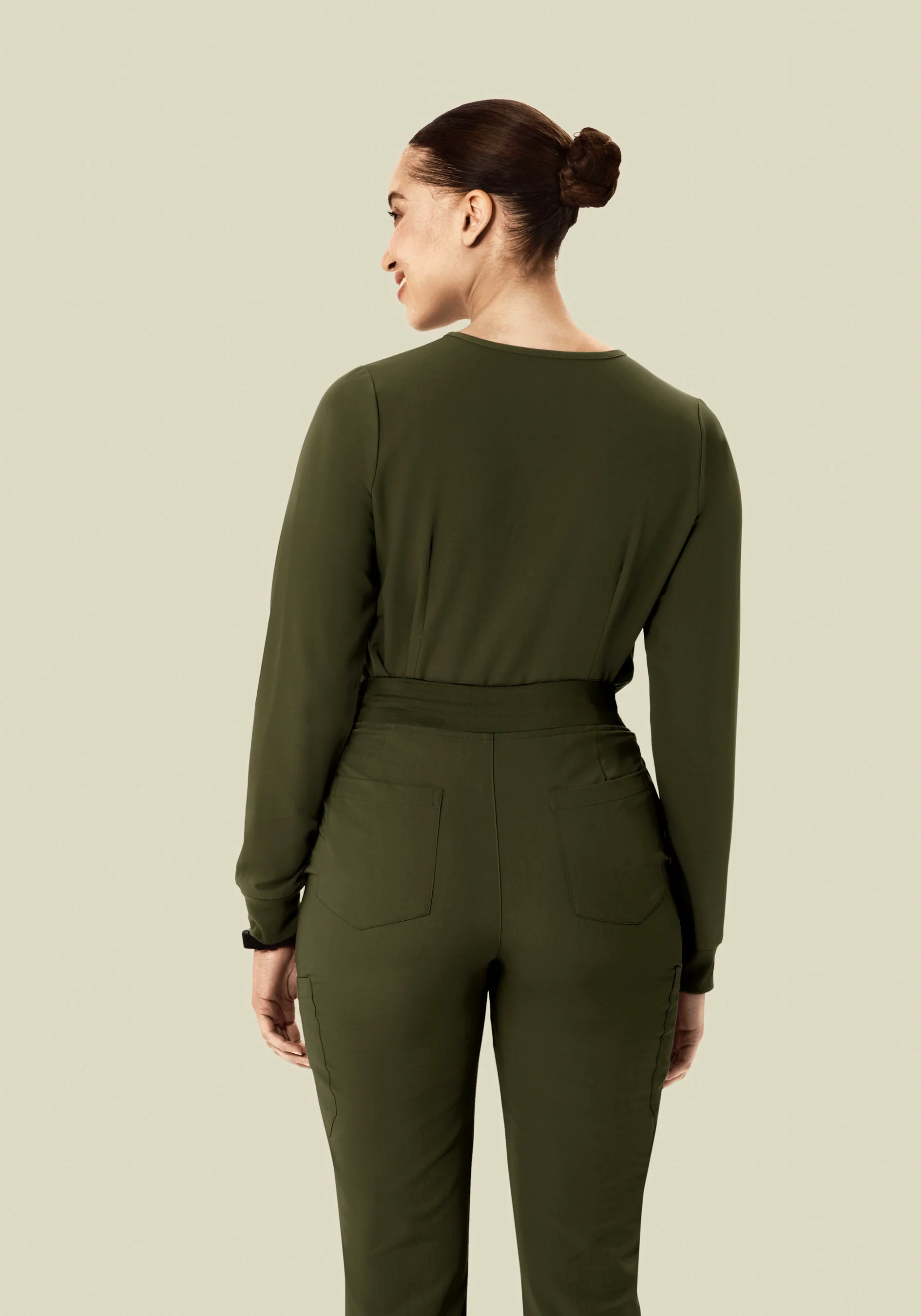 Long Sleeve One Pocket Top Olive - Image 4