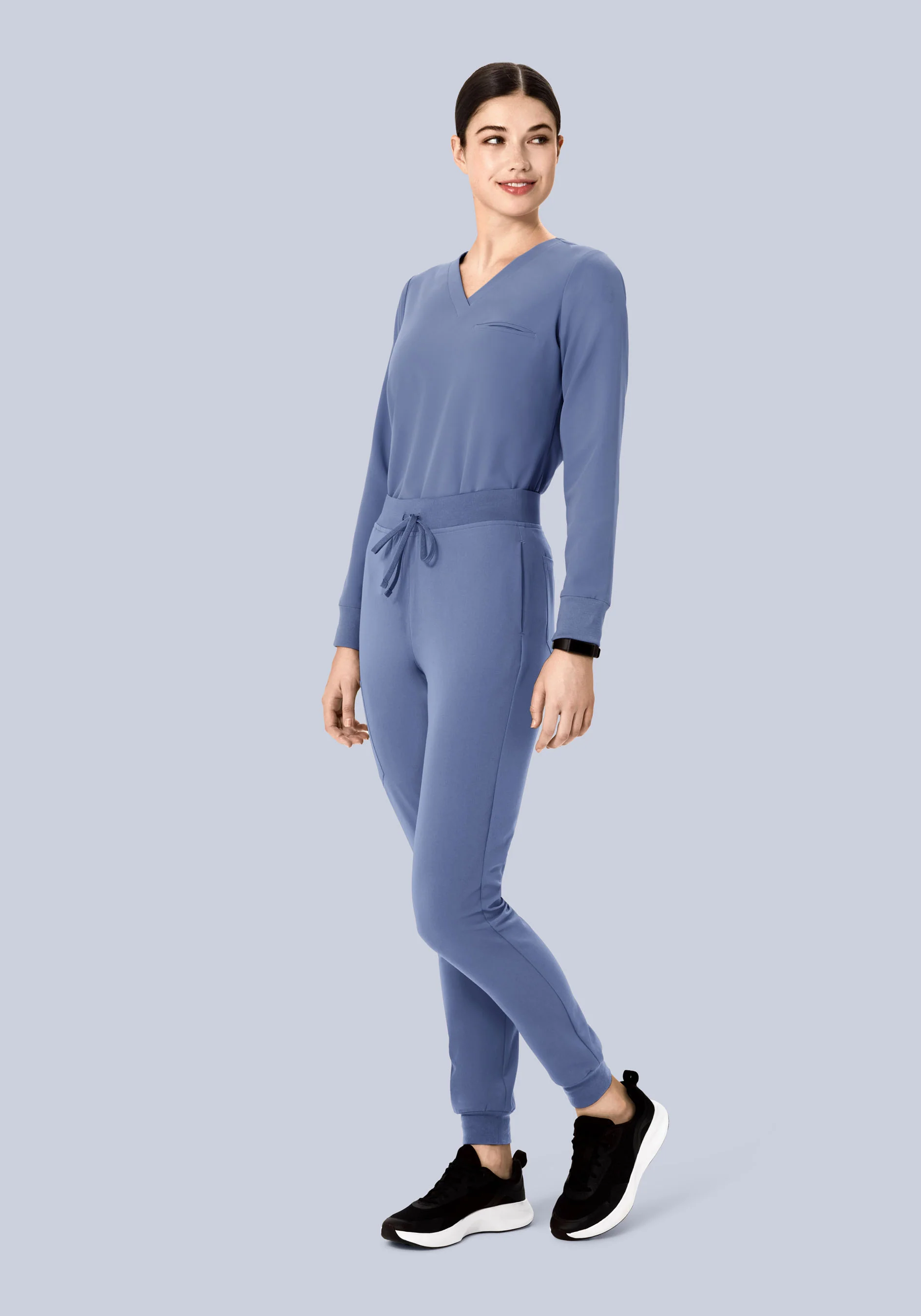 Long Sleeve One Pocket Top Periwinkle - Image 3