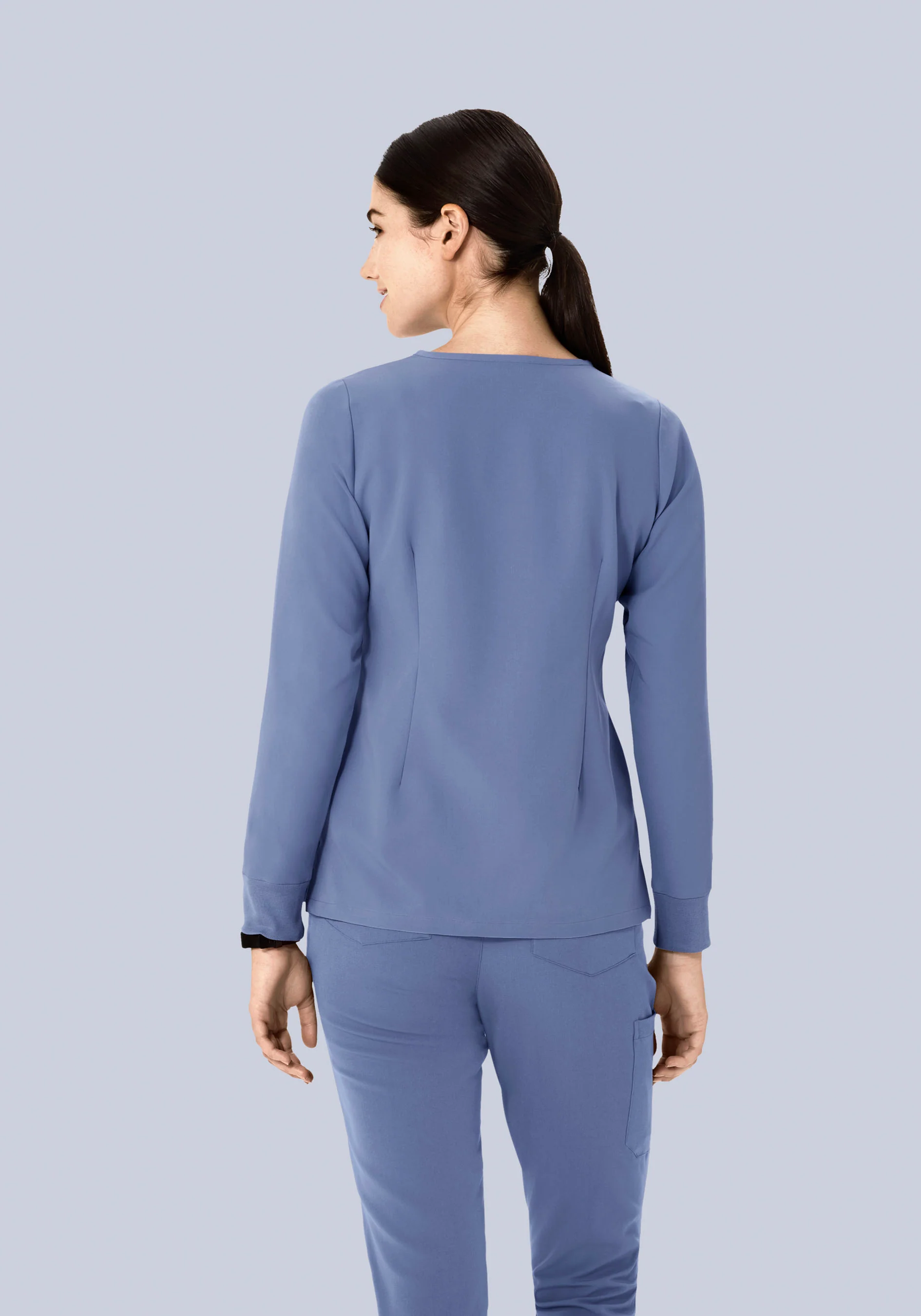 Long Sleeve One Pocket Top Periwinkle - Image 4