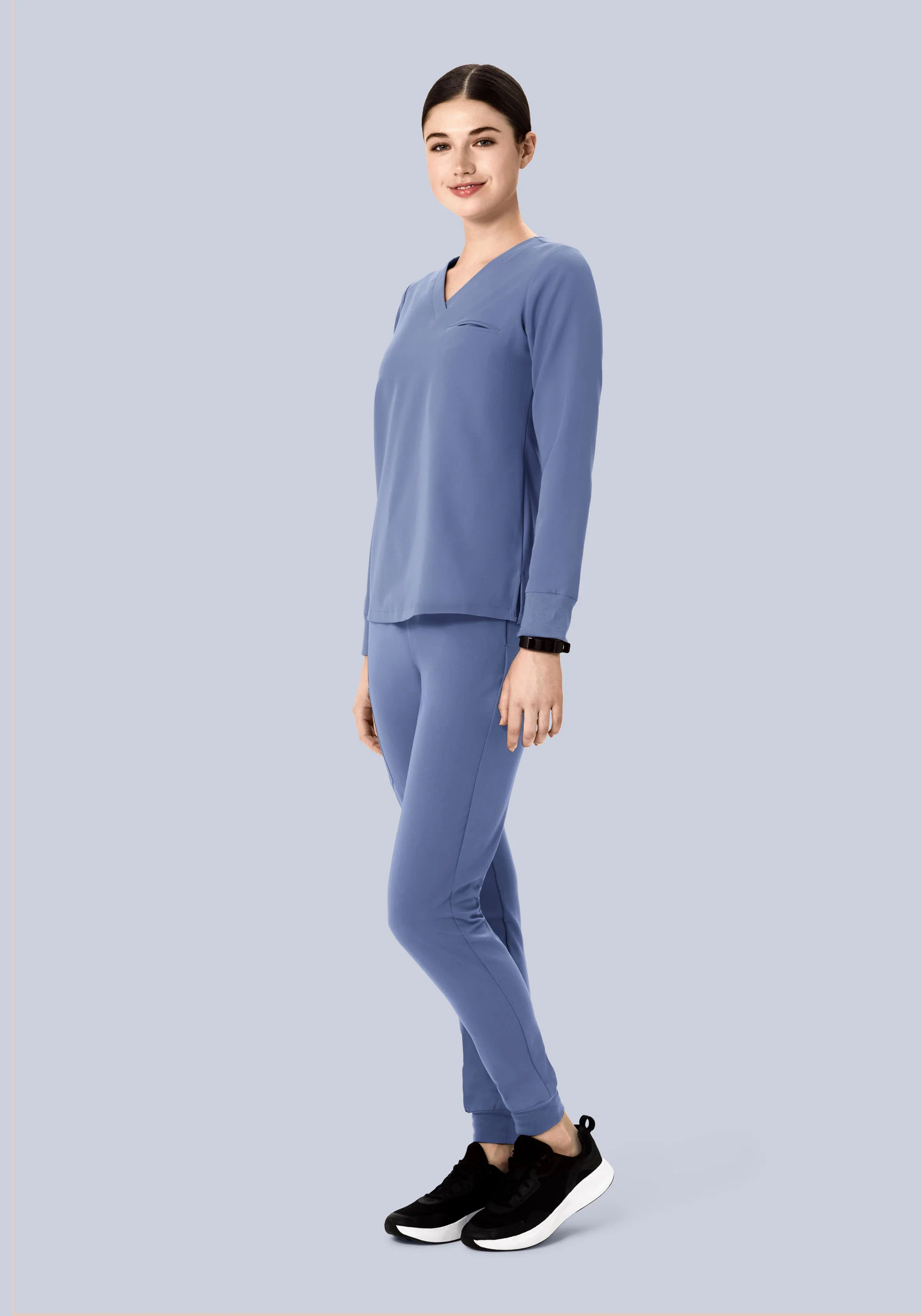 Long Sleeve One Pocket Top Periwinkle - Image 6