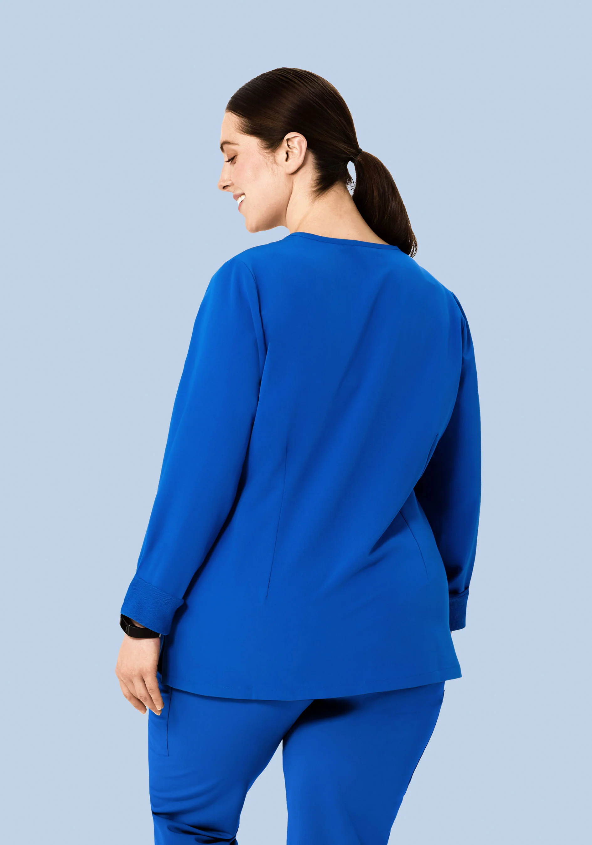 Long Sleeve One Pocket Top Royal Blue - Image 8