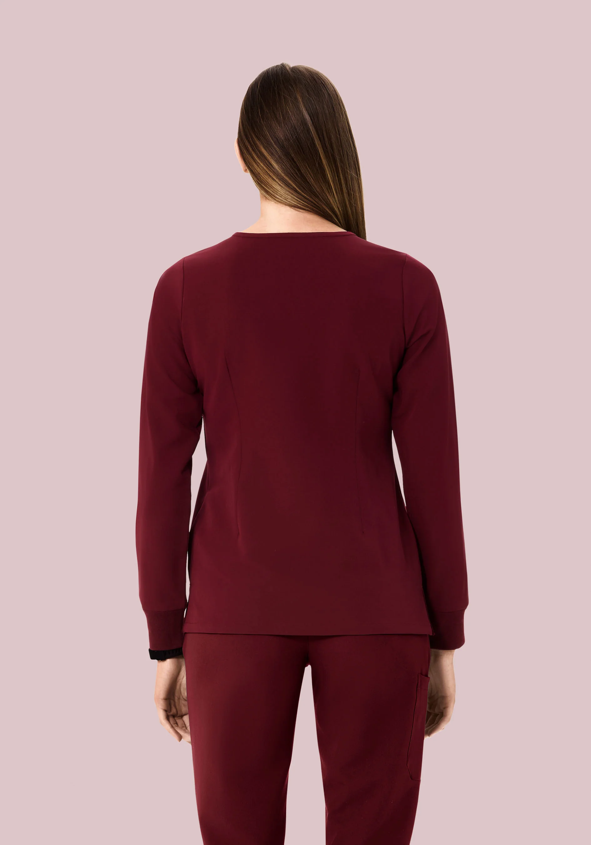 Long Sleeve One Pocket Top Wine - Image 4