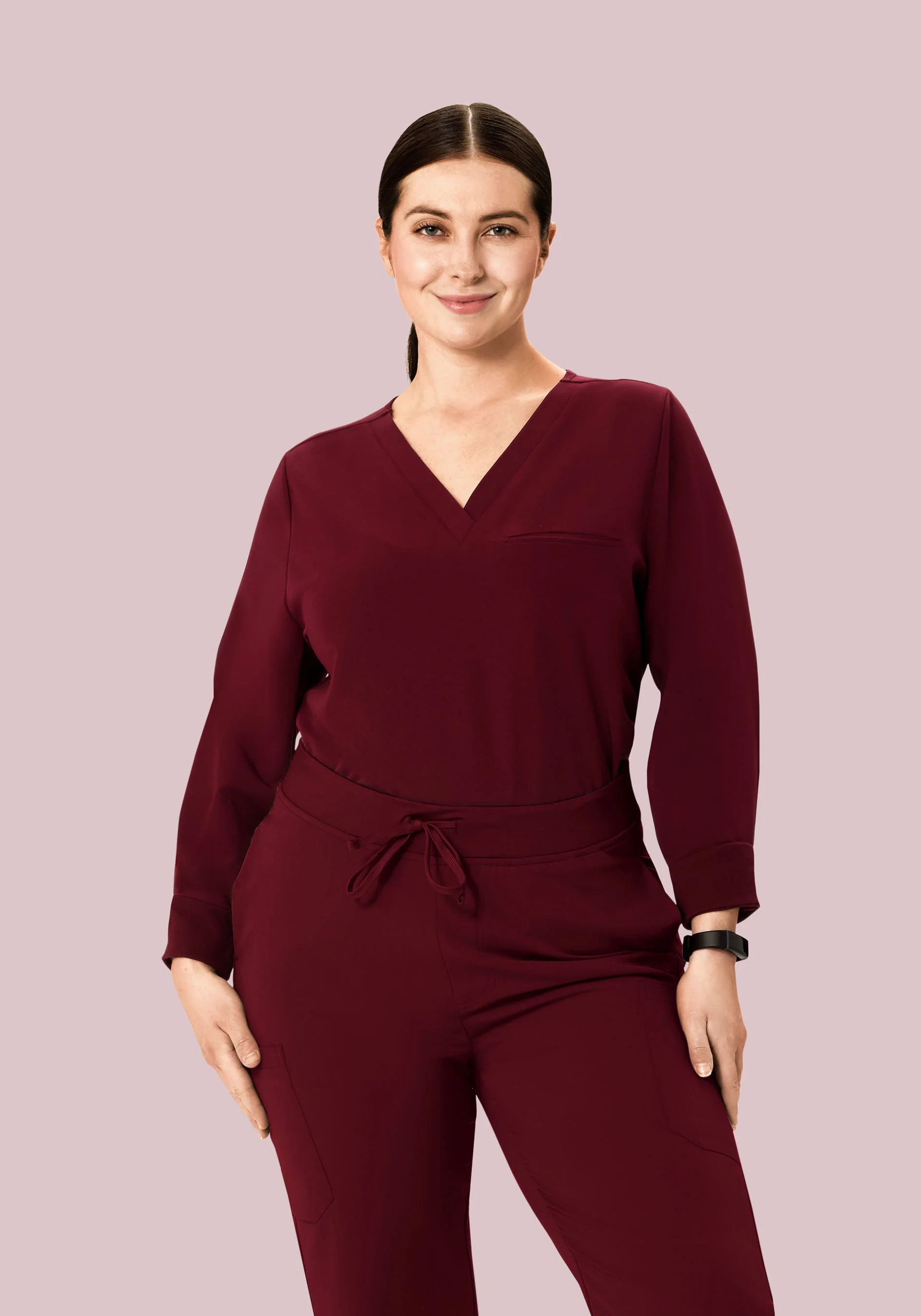 Long Sleeve One Pocket Top Wine - Image 6