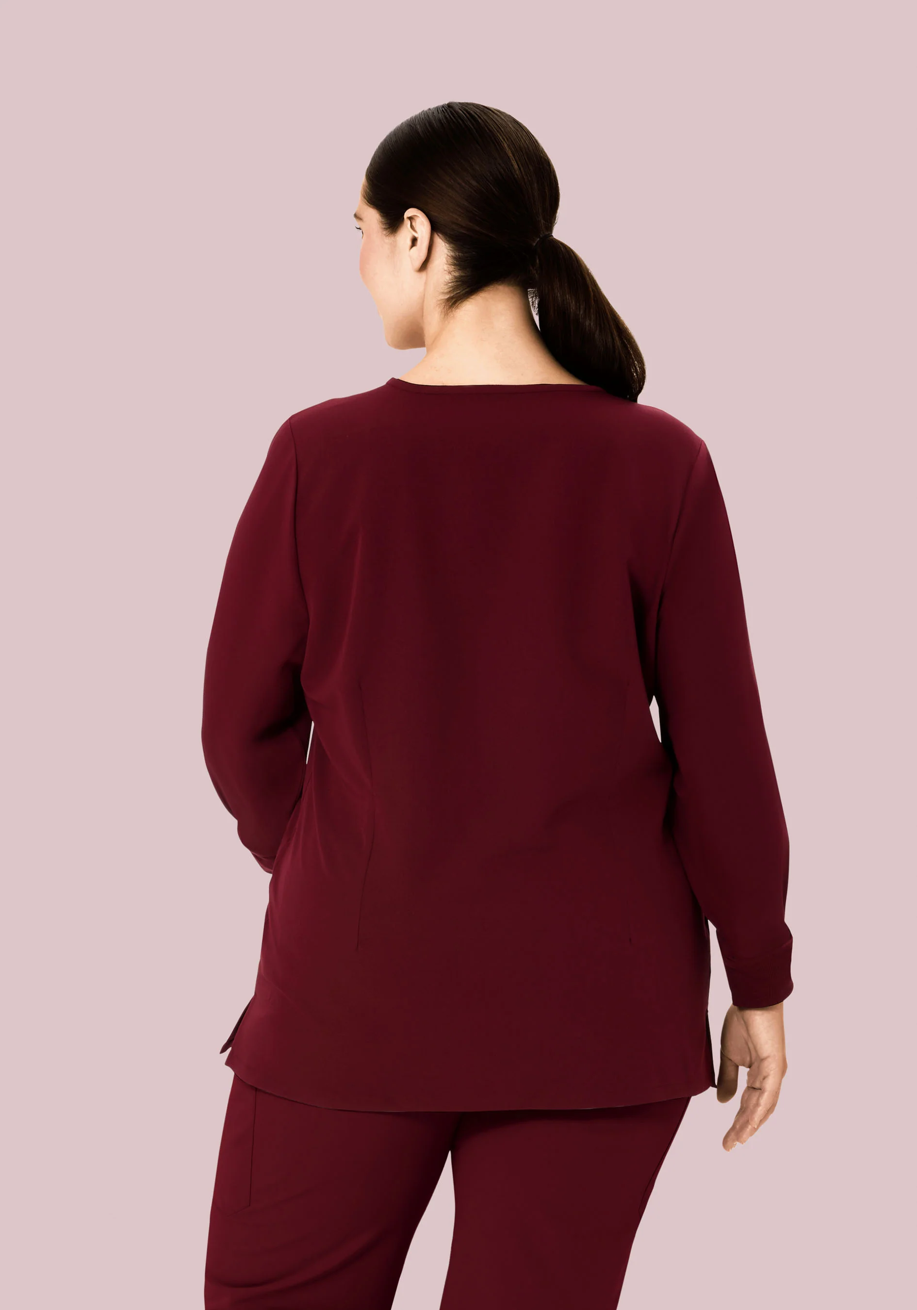 Long Sleeve One Pocket Top Wine - Image 7