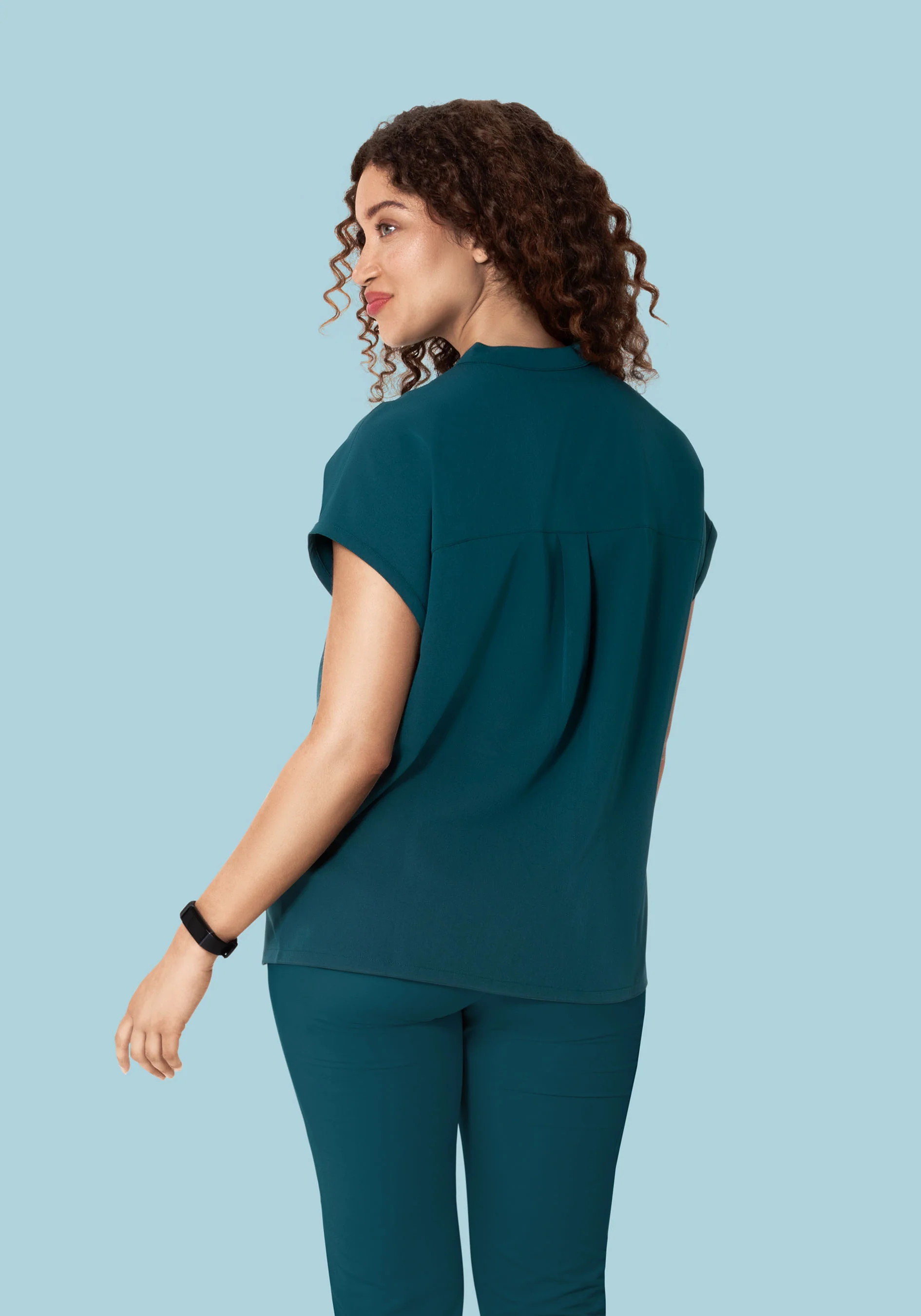Mandarin Dolman Top Caribbean Blue - Image 4