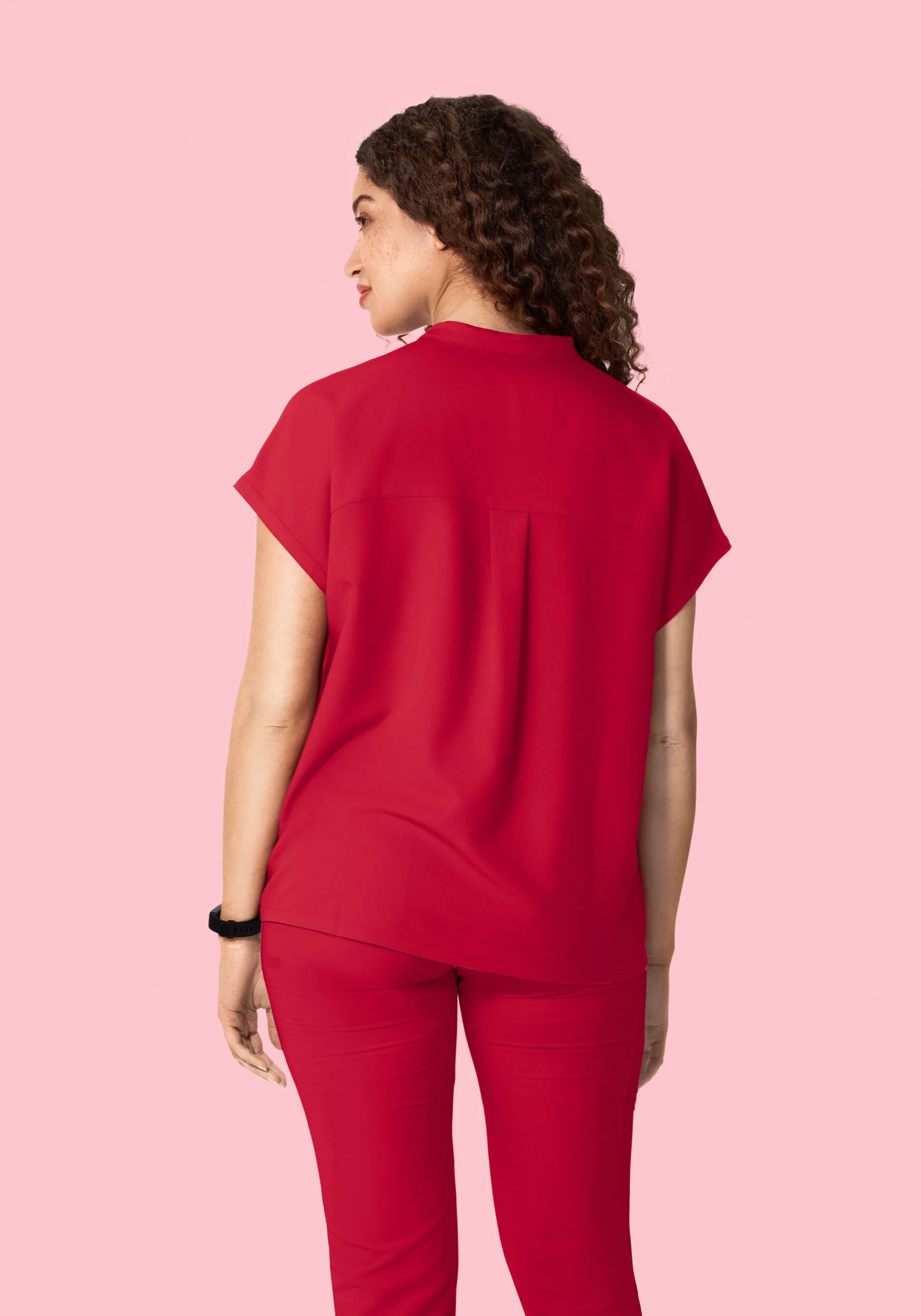 Mandarin Dolman Top Crimson - Image 4