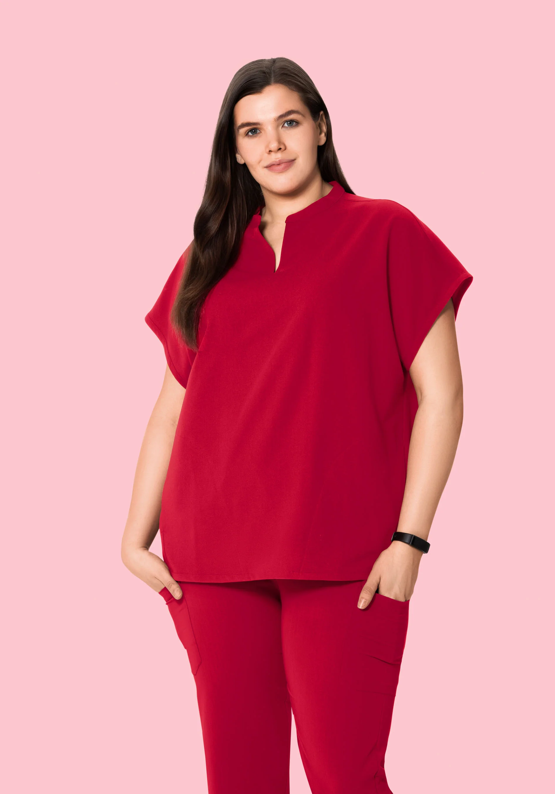 Mandarin Dolman Top Crimson - Image 5