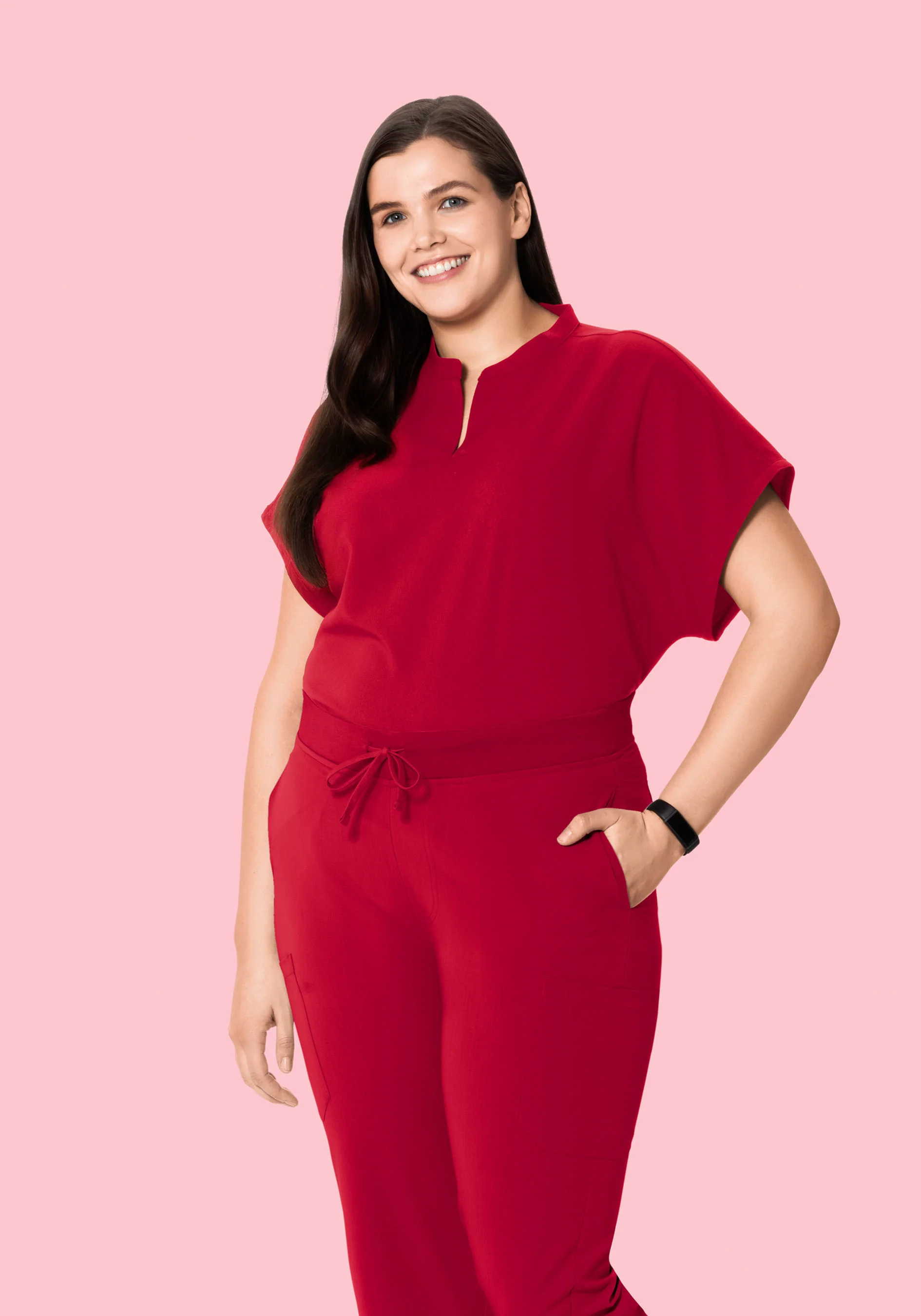 Mandarin Dolman Top Crimson - Image 6