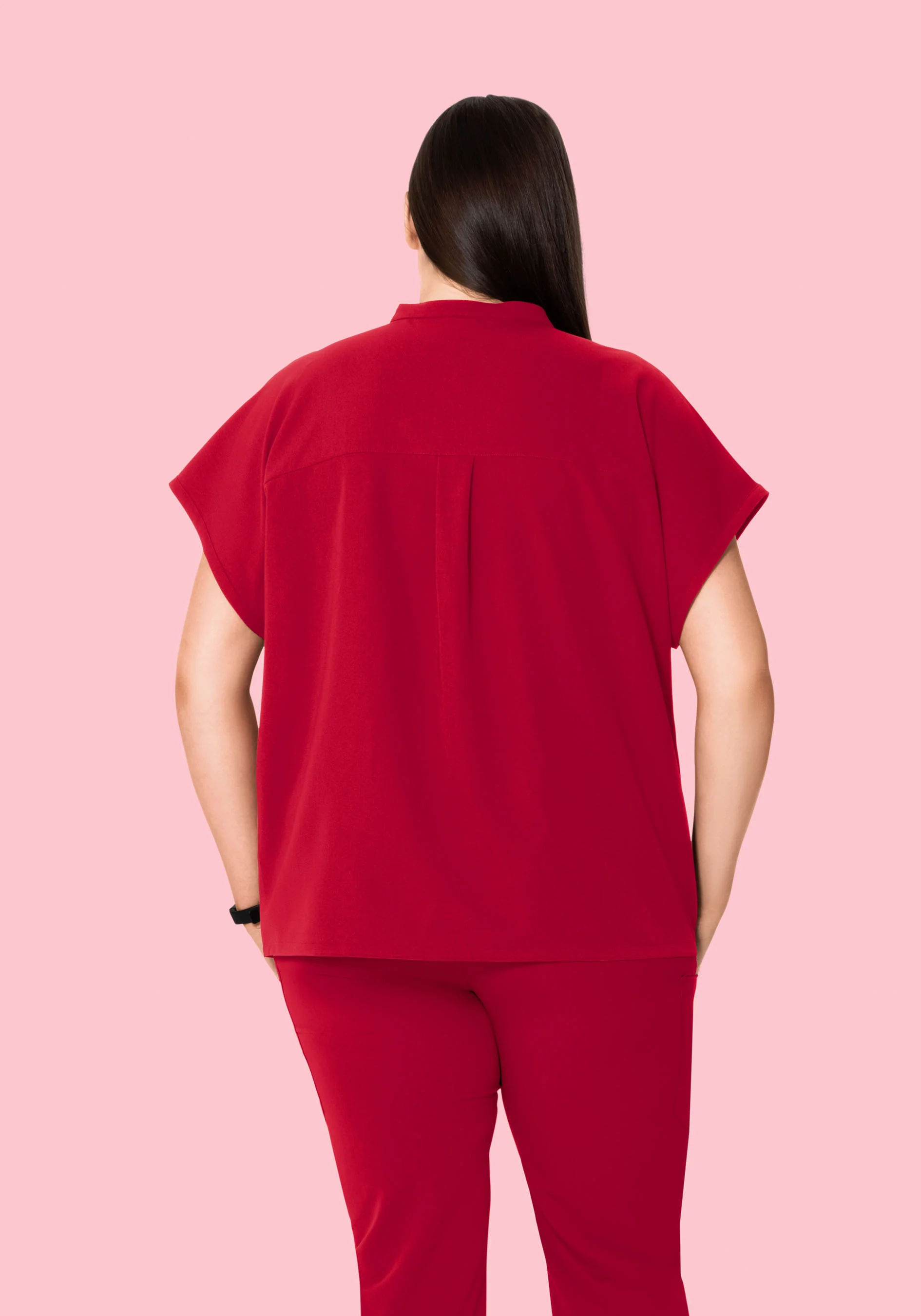 Mandarin Dolman Top Crimson - Image 8