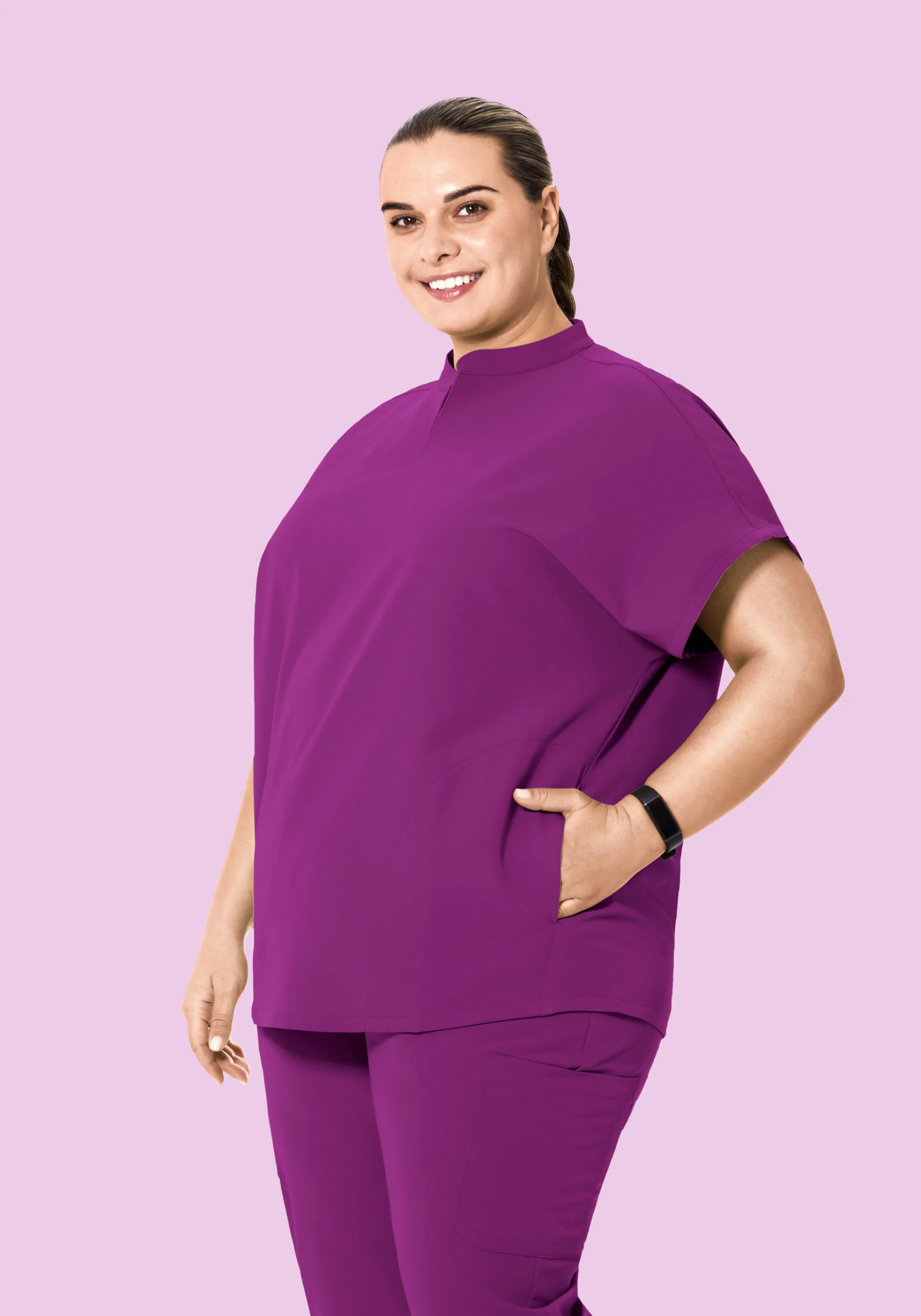 Mandarin Dolman Top Dark Orchid - Image 5