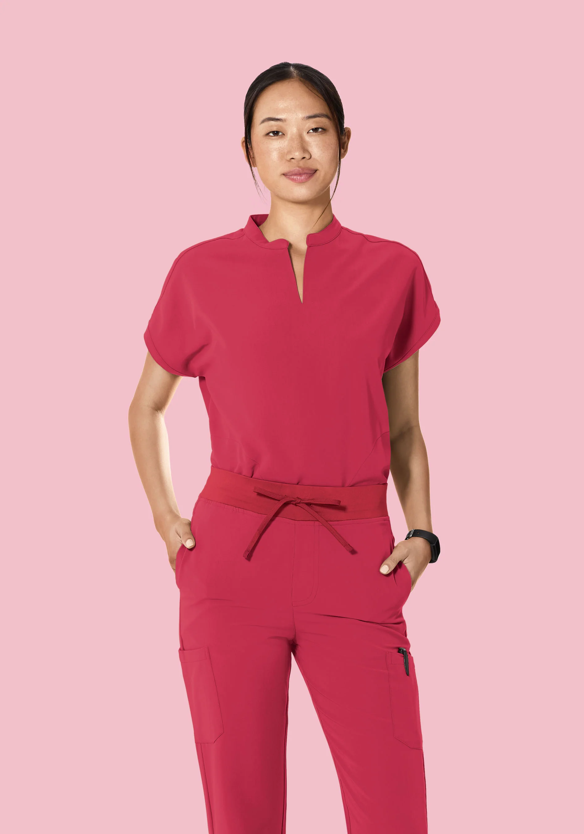 Mandarin Dolman Top Deep Rose - Image 2