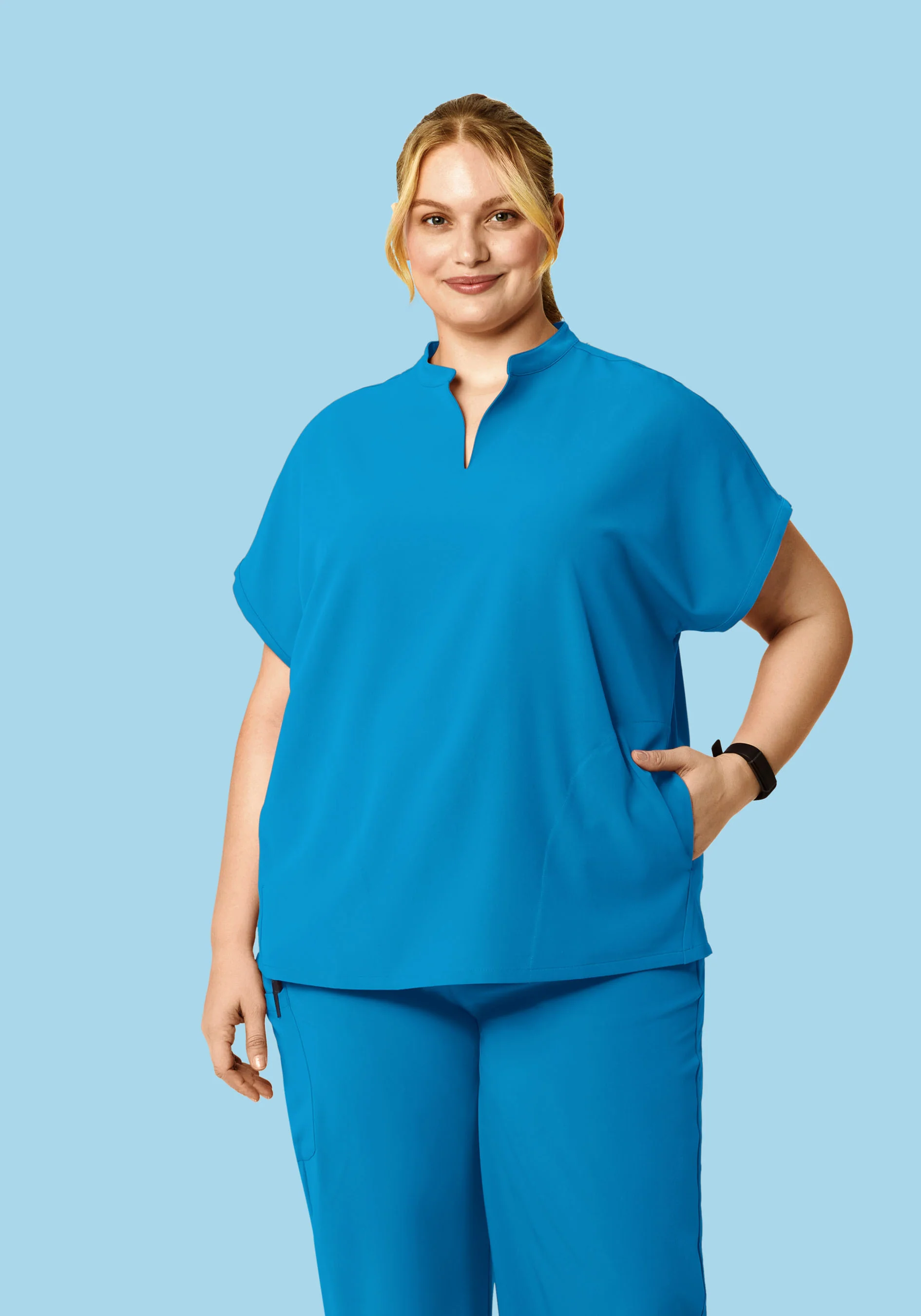 Mandarin Dolman Top Electric Blue - Image 5