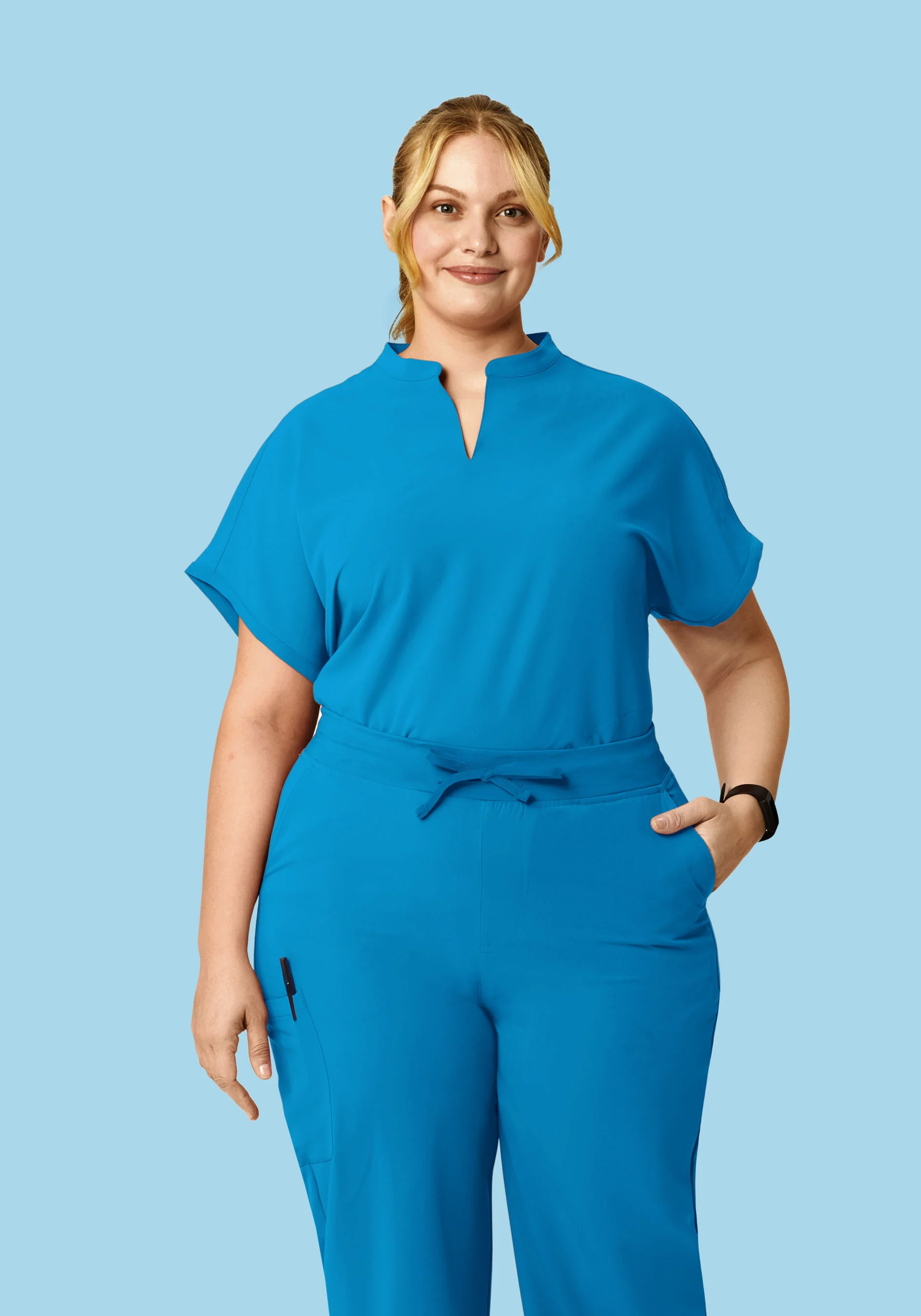 Mandarin Dolman Top Electric Blue - Image 6